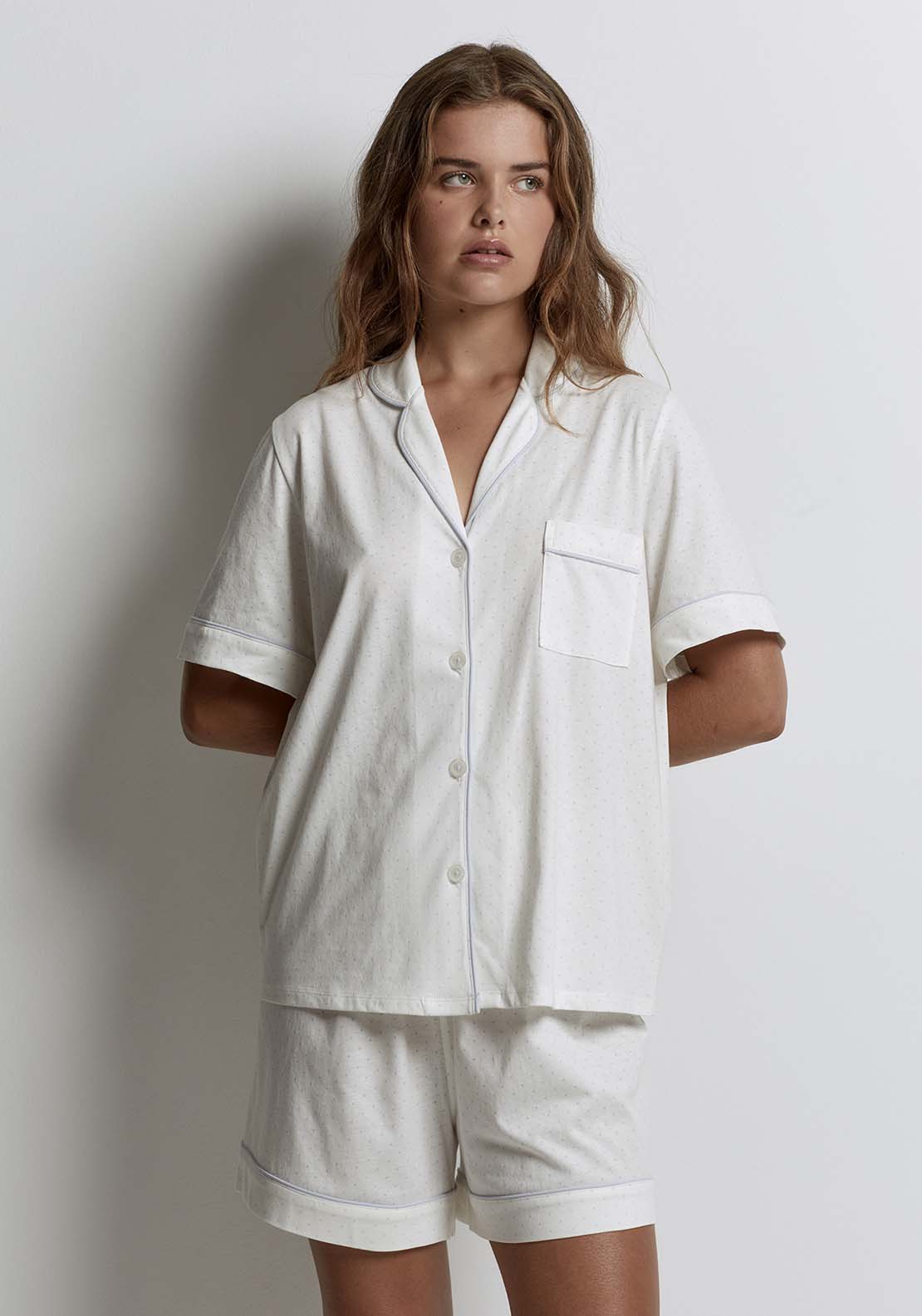 Sfera Polka Dot Pyjamas - Blue 1 Shaws Department Stores