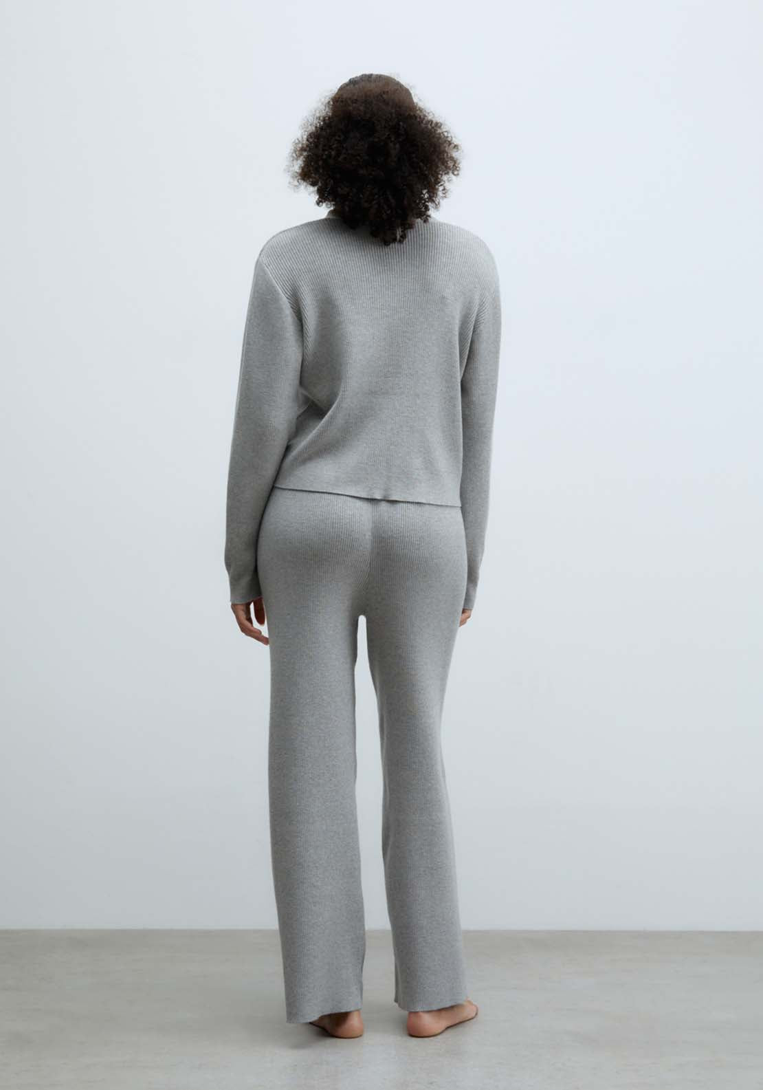 Sfera Ribbed tricot cardigan - Grey 4 Shaws Department Stores