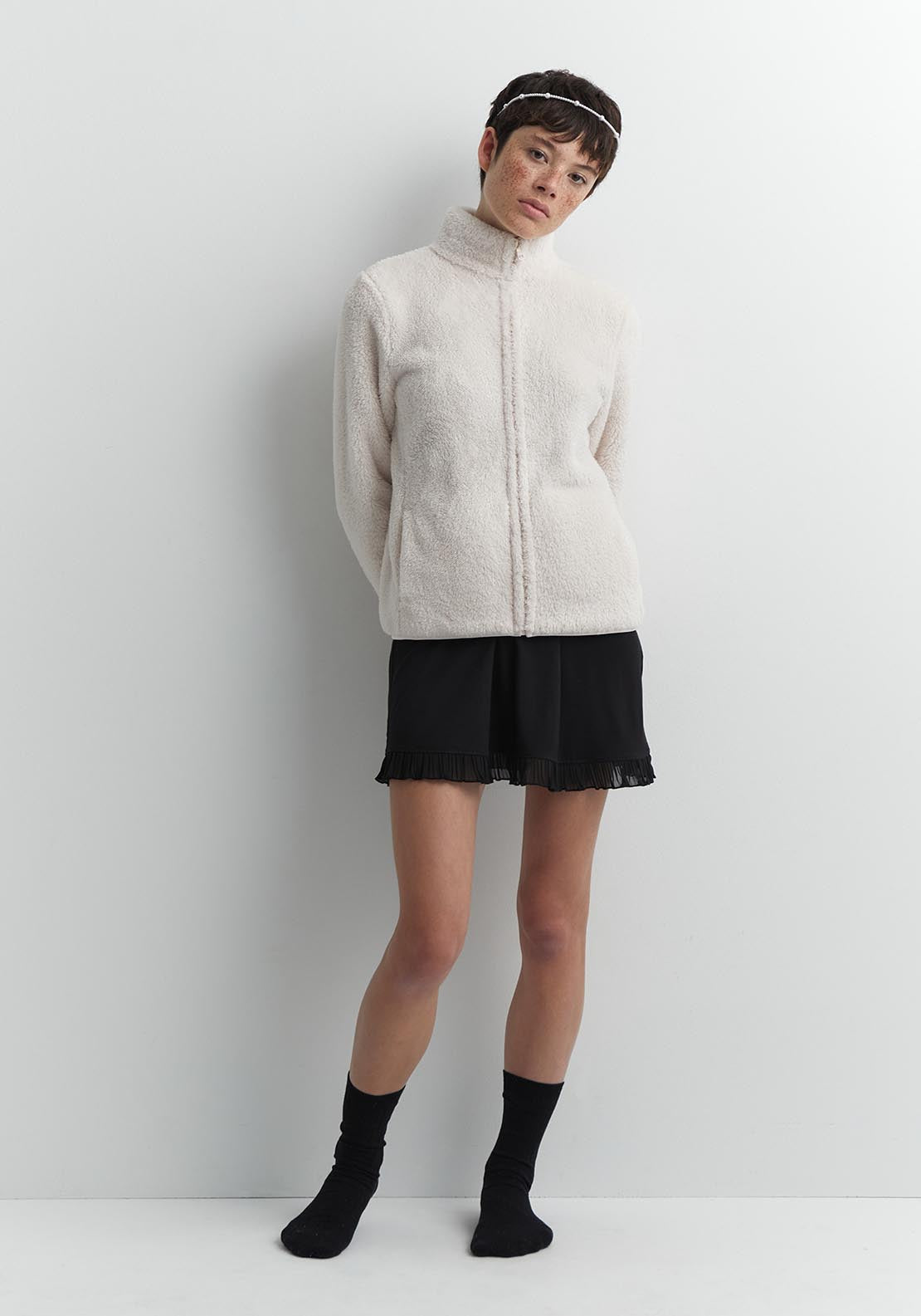 Sfera Plain polar fleece jacket - Bone 1 Shaws Department Stores