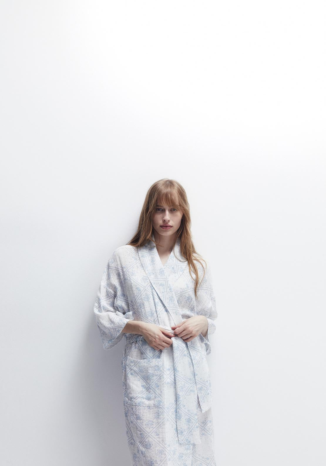 Sfera Floral Dressing Gown - Blue Light 4 Shaws Department Stores