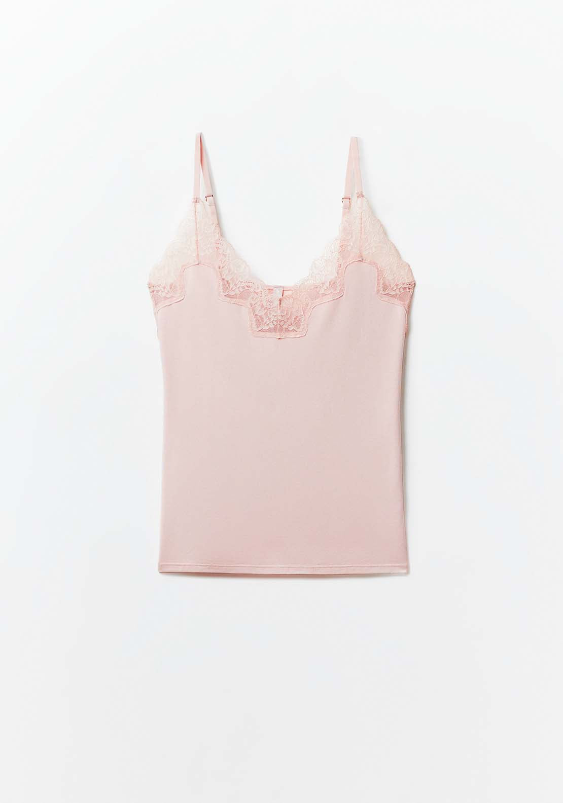 Sfera Plain Lacy Top - Pink 2 Shaws Department Stores