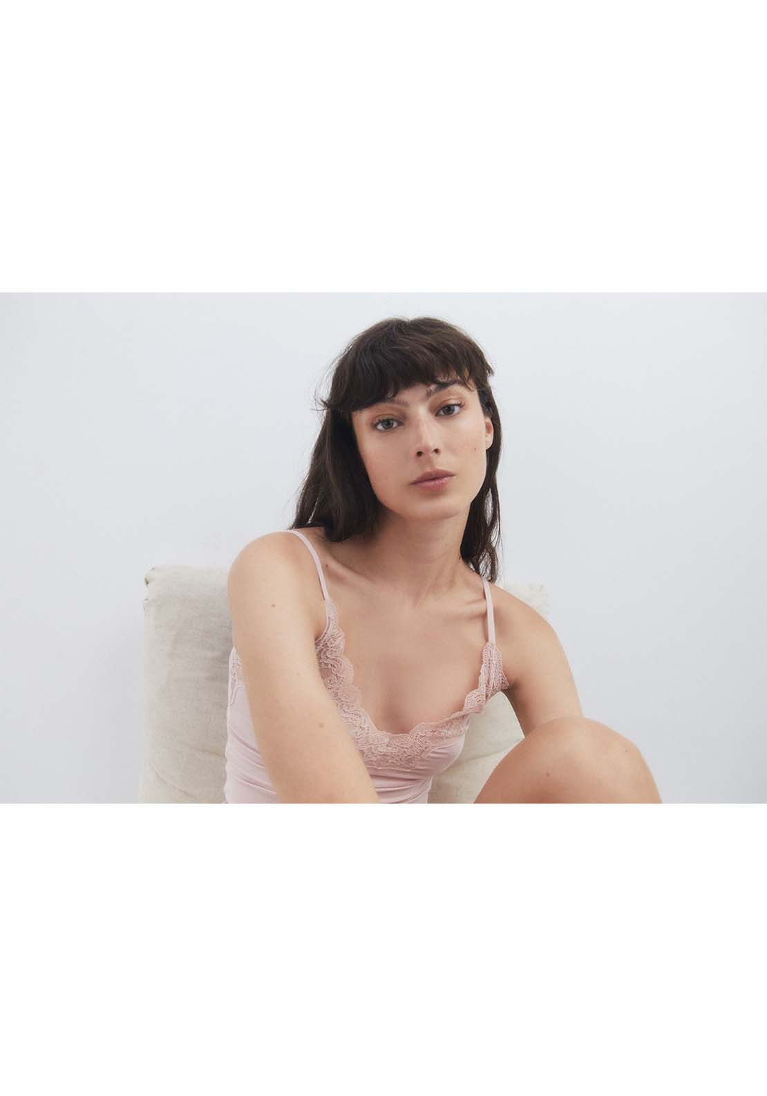 Sfera Plain Lacy Top - Pink 5 Shaws Department Stores