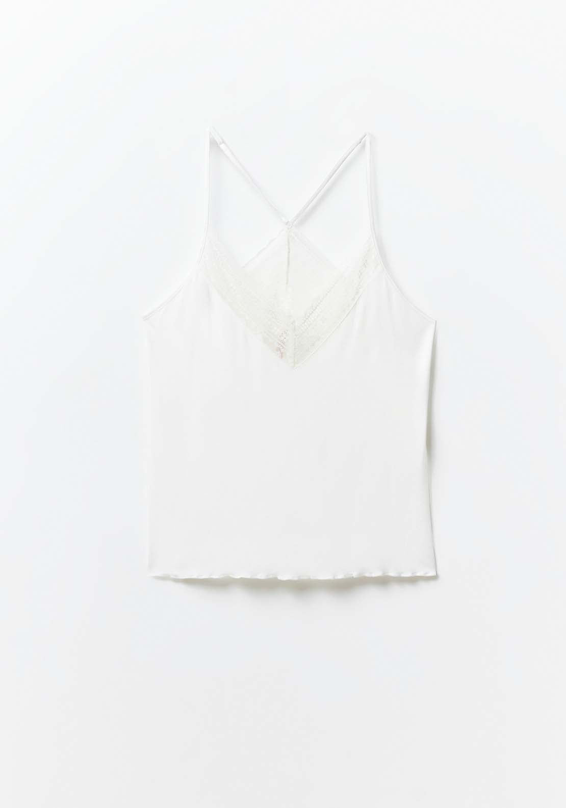 Sfera Lace Halteneck Top - White 2 Shaws Department Stores