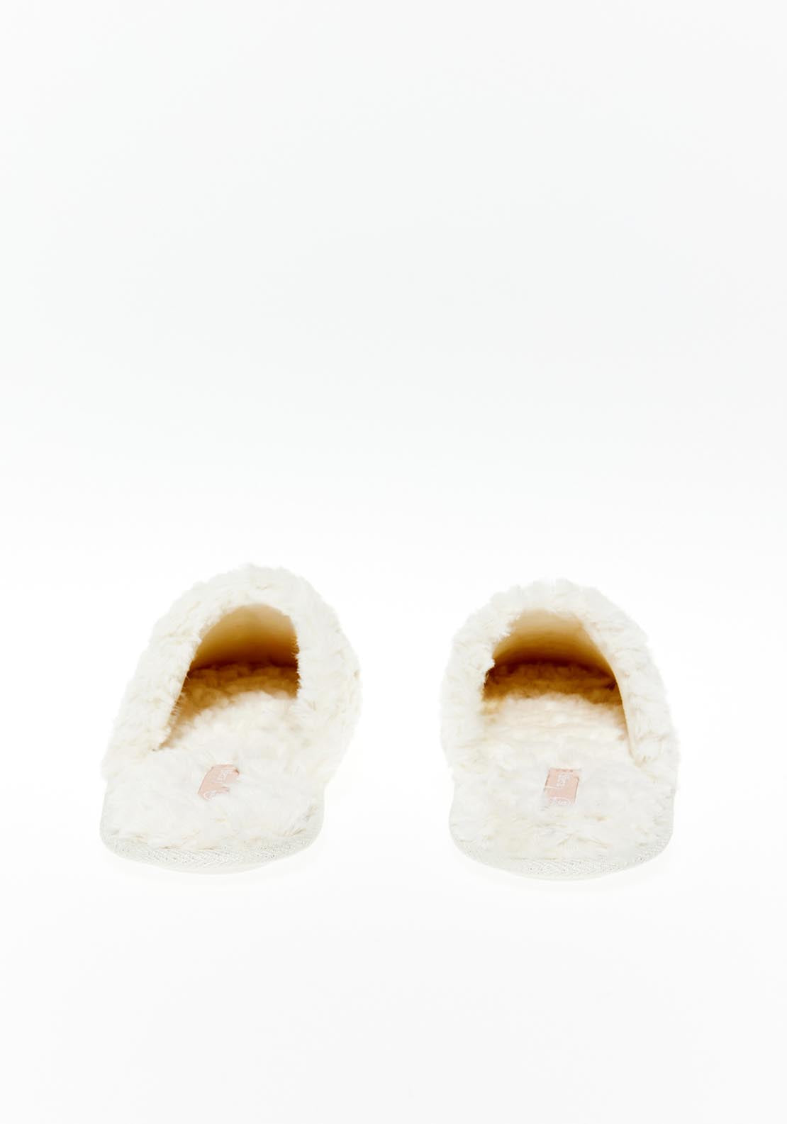 Sfera Curly texture house slippers - White 2 Shaws Department Stores