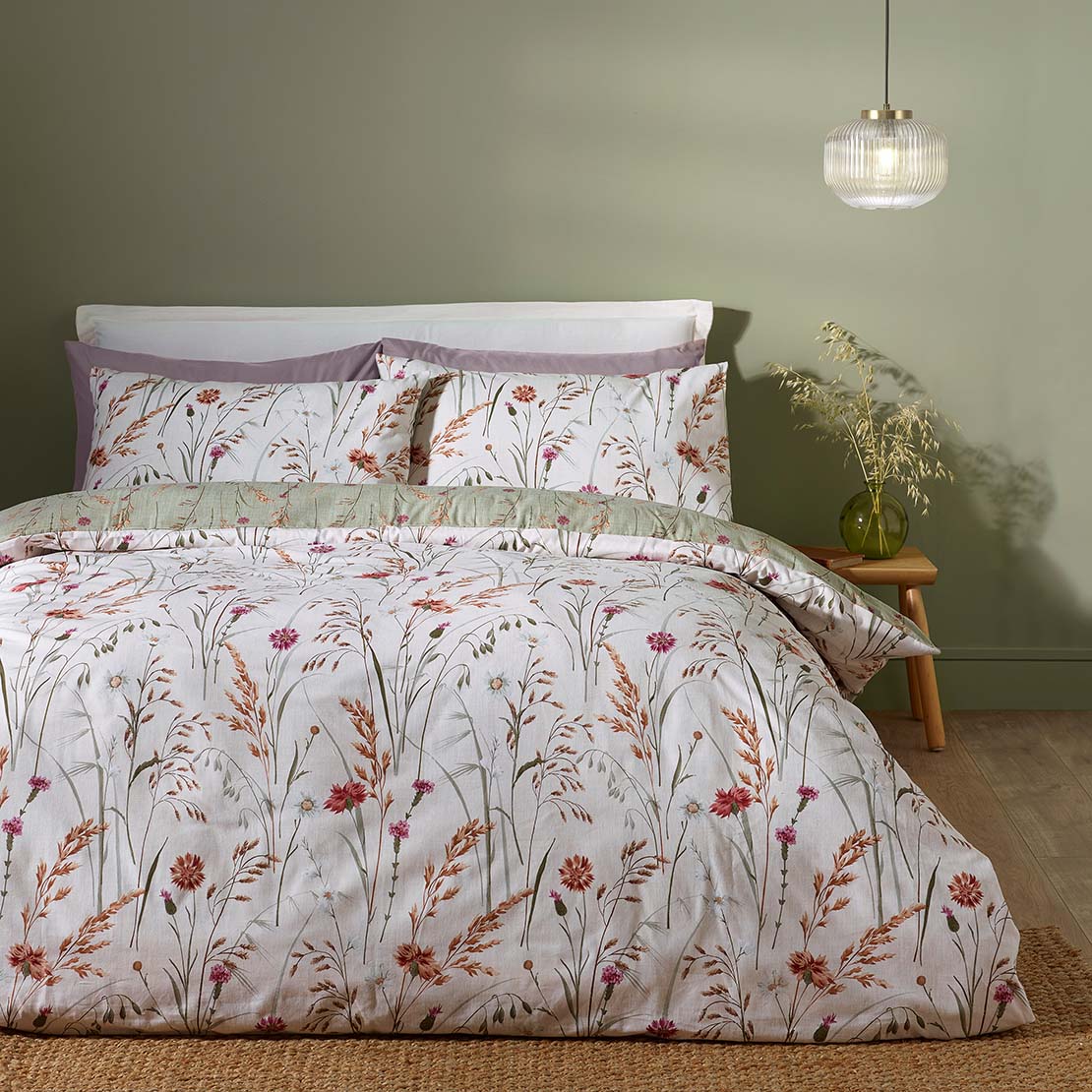 The Home Collection Brushed Cotton Meadow Floral Duvet Cover Set 1 Shaws Department Stores