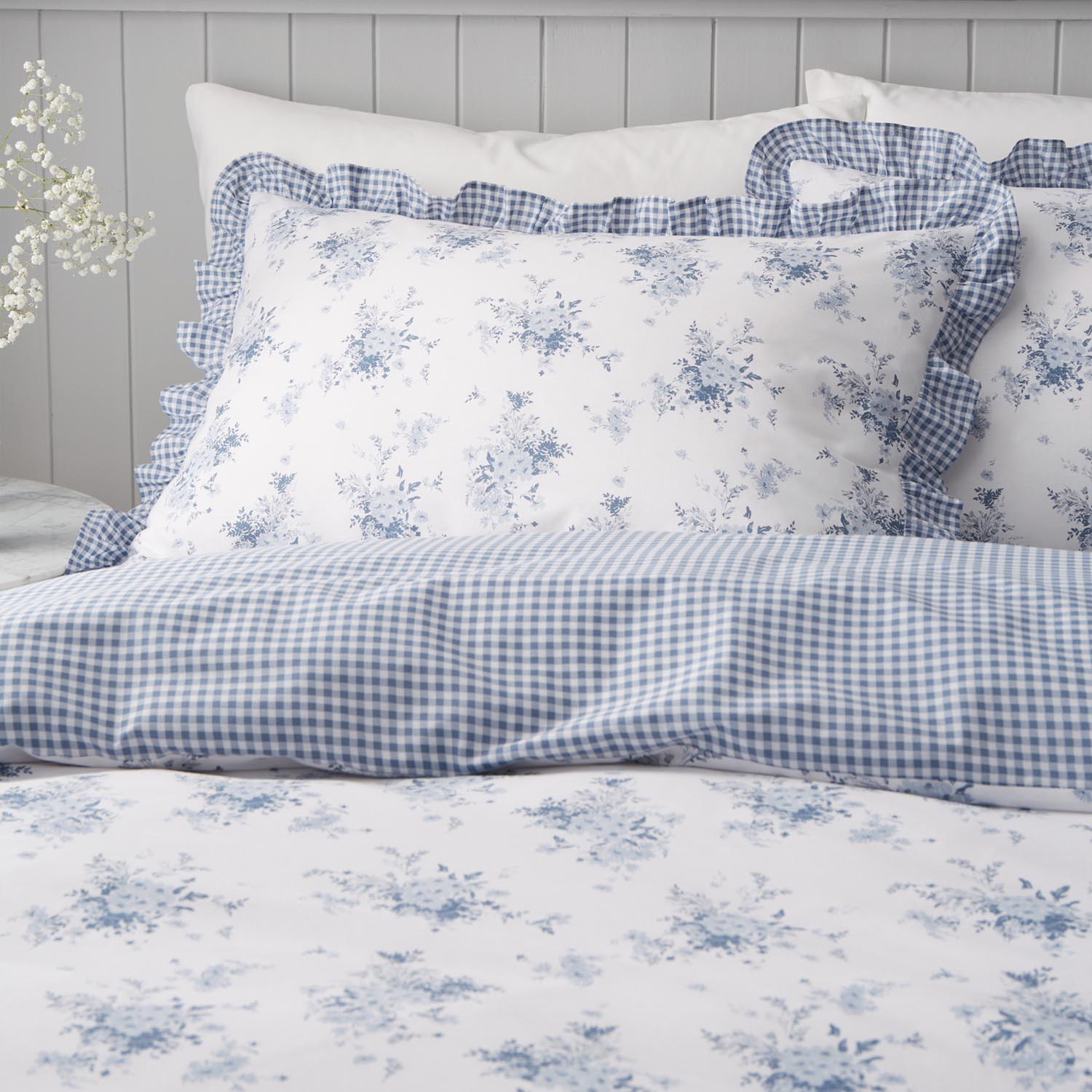 The Home Collection Elena Floral Frill Duvet Cover Set 3 Shaws Department Stores