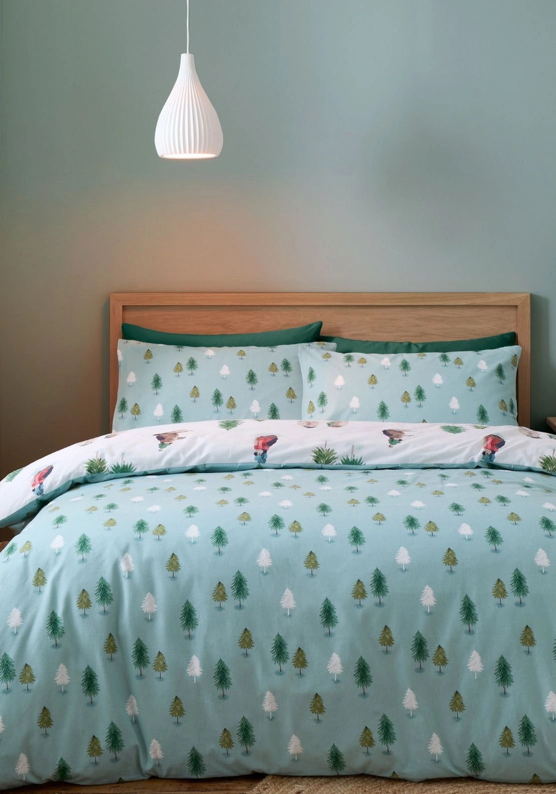 Catherine Lansfield Brushed Snowy Penguin Cotton Reversible Duvet Cover Set - White 2 Shaws Department Stores