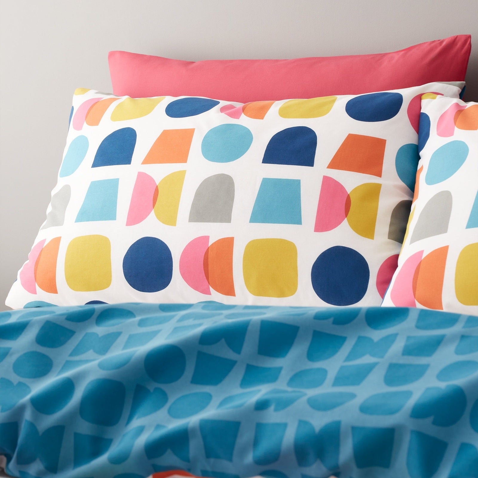 The Home Collection Linear Geo Reversible Duvet Cover Set Teal 2 Shaws Department Stores