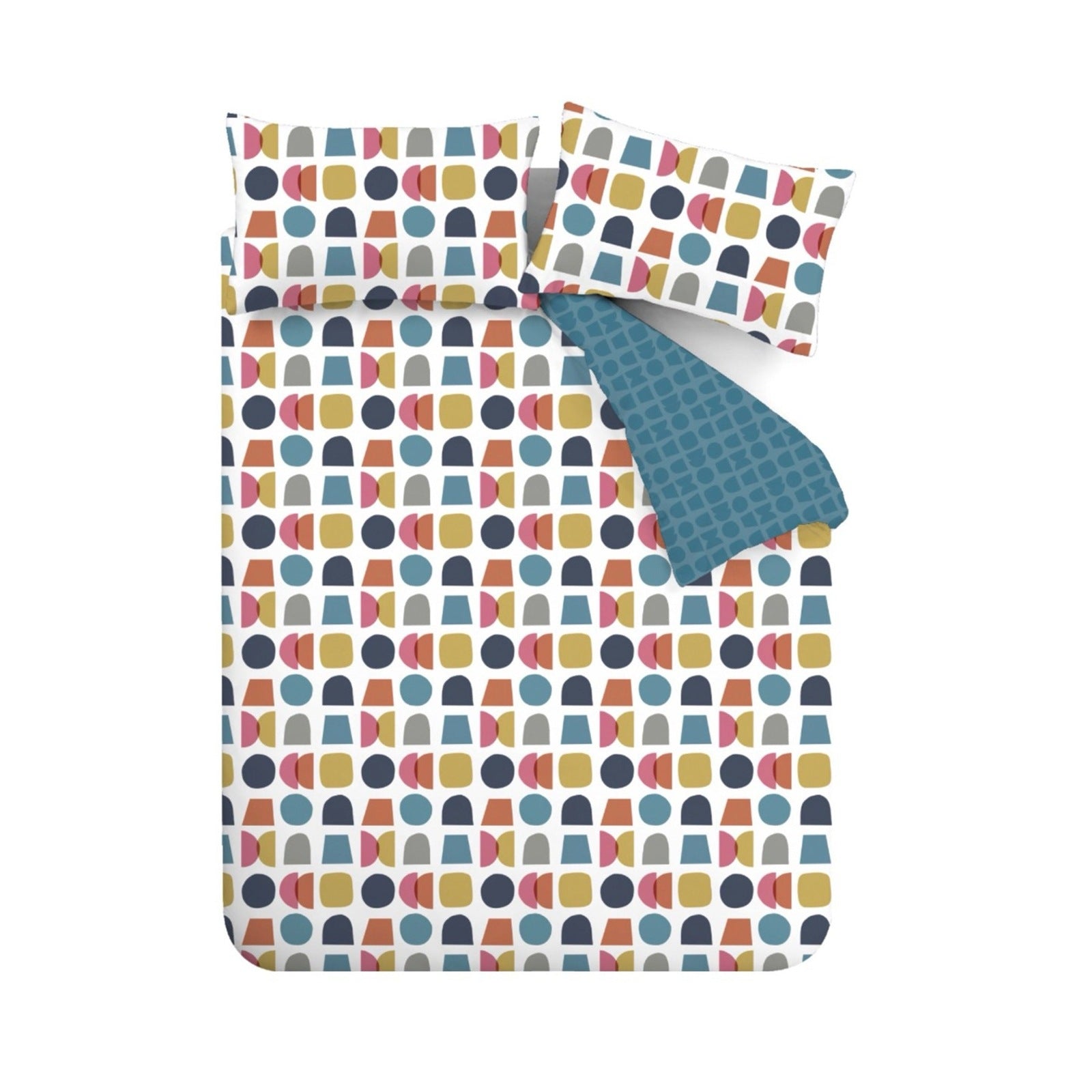 The Home Collection Linear Geo Reversible Duvet Cover Set Teal 4 Shaws Department Stores