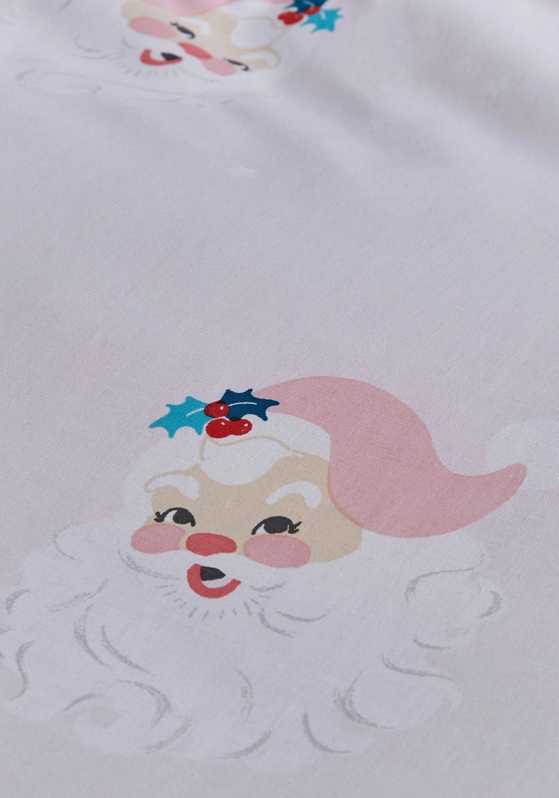 Catherine Lansfield Vintage Christmas Santa Reversible Duvet Cover Set - Pink 4 Shaws Department Stores