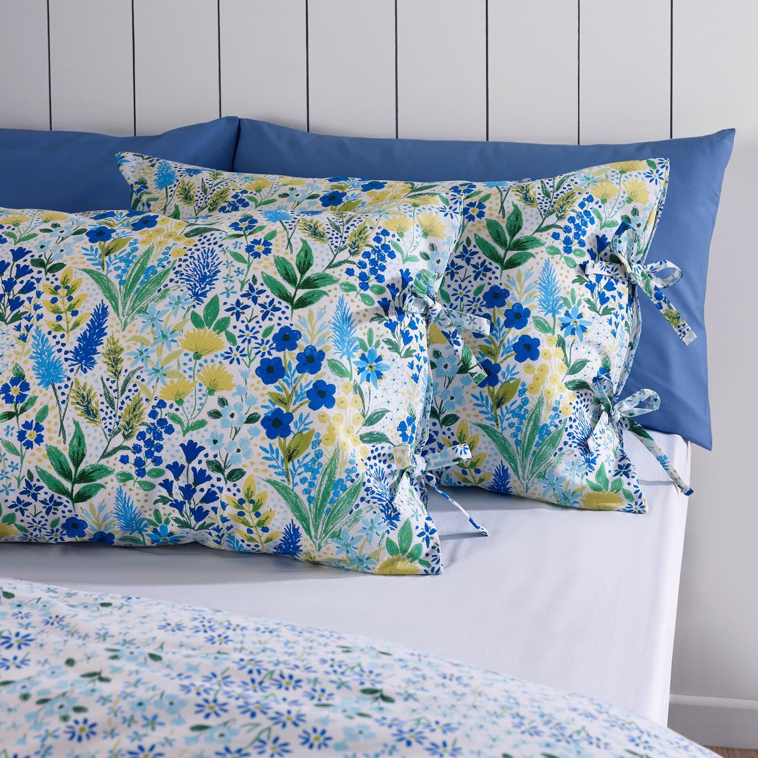 The Home Collection Ria Floral Reversible Duvet Cover Set - Blue 4 Shaws Department Stores