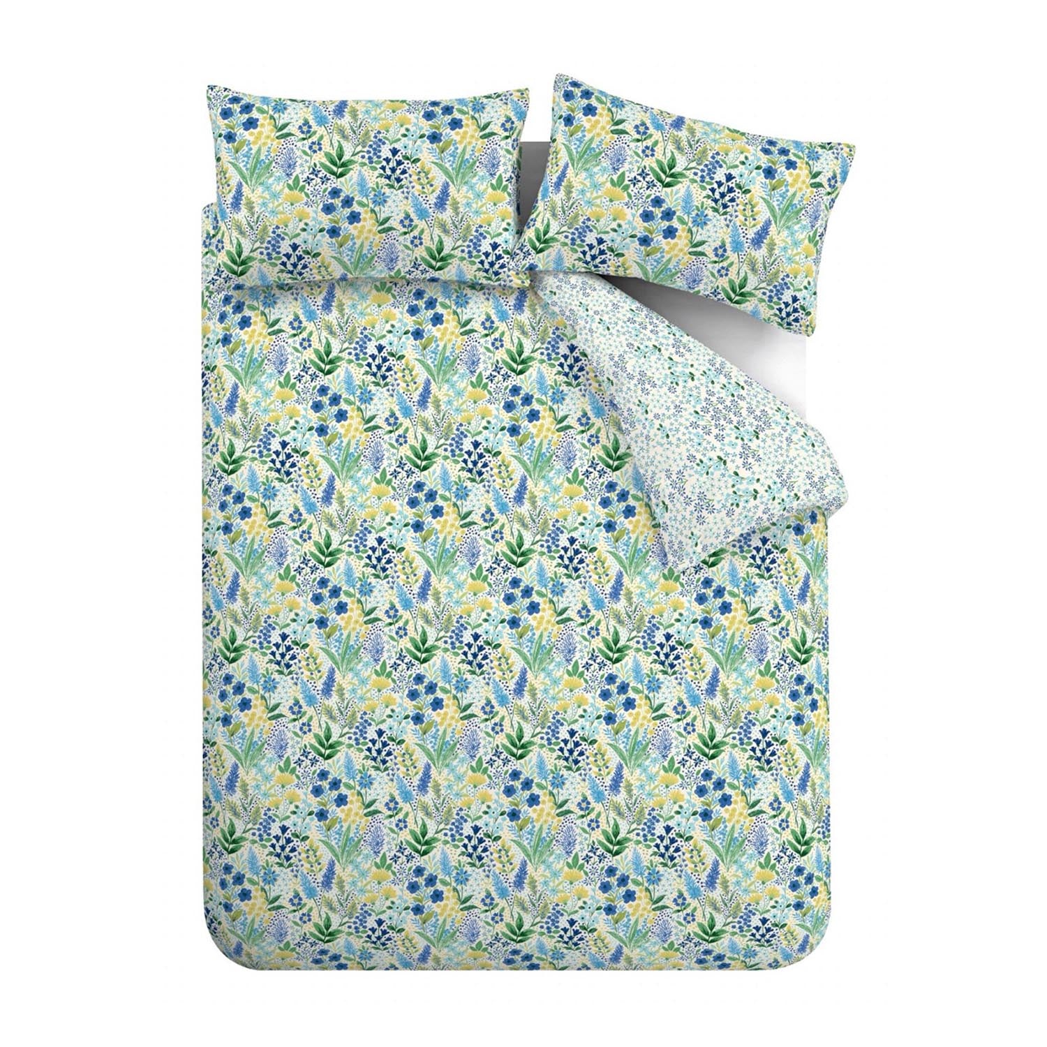 The Home Collection Ria Floral Reversible Duvet Cover Set - Blue 7 Shaws Department Stores