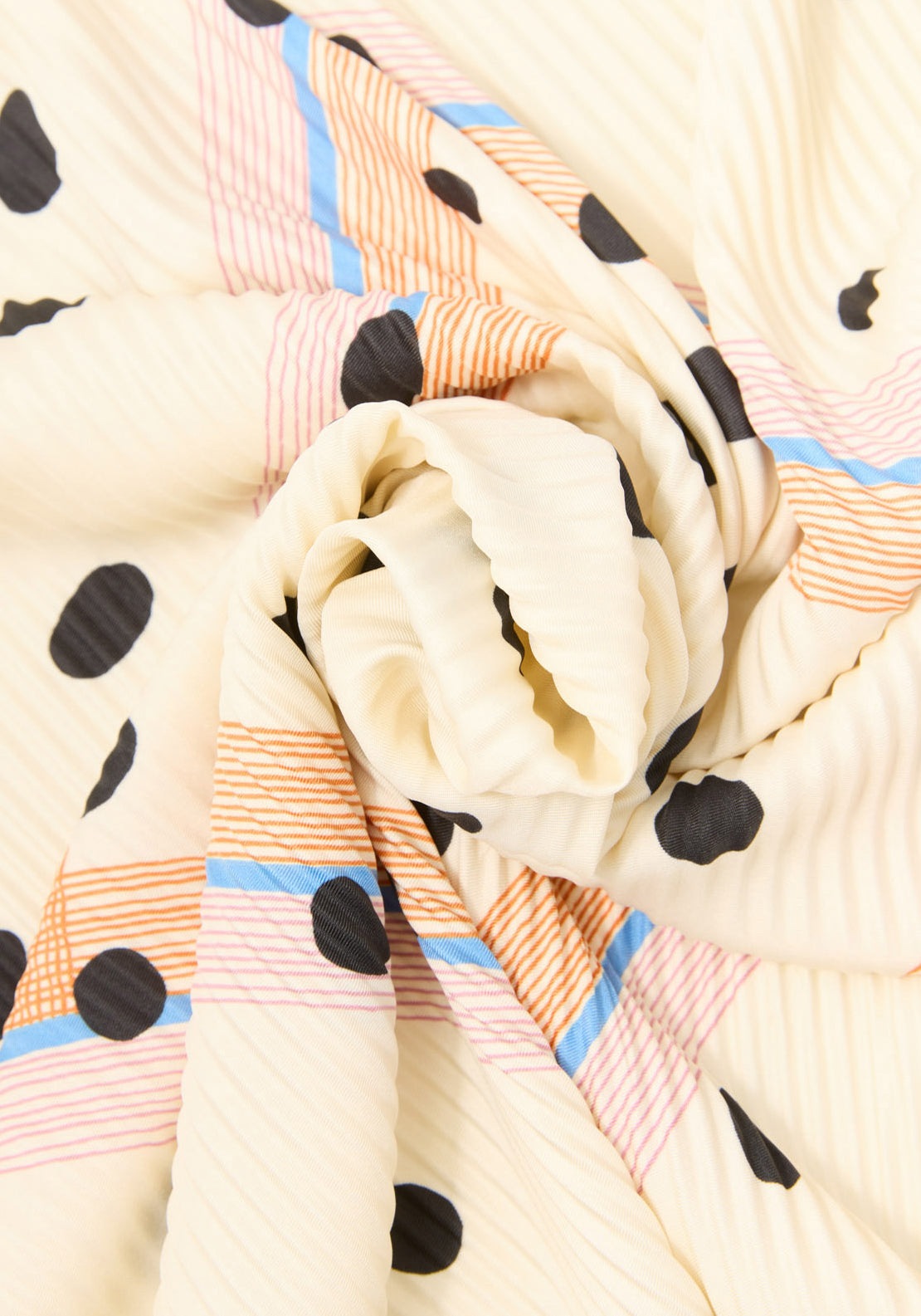 Sfera Pleated Polka Dot Bandana - White 4 Shaws Department Stores