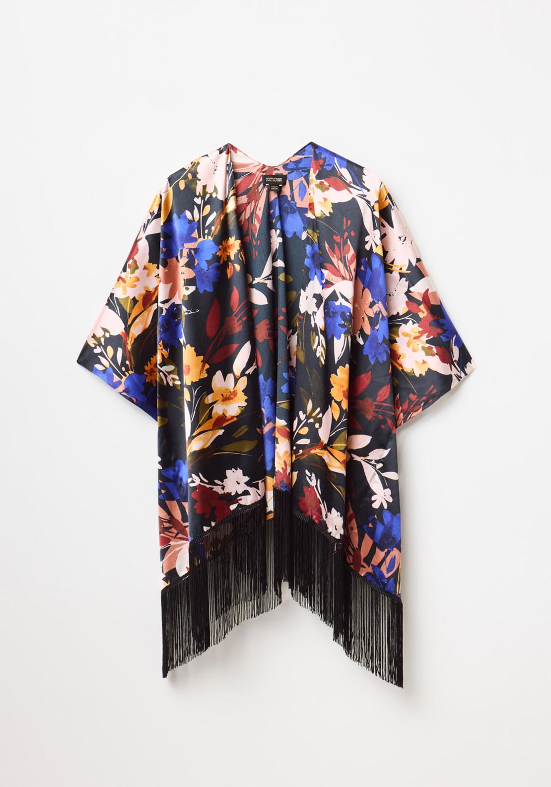 Sfera Fringes Kimono - Black 5 Shaws Department Stores