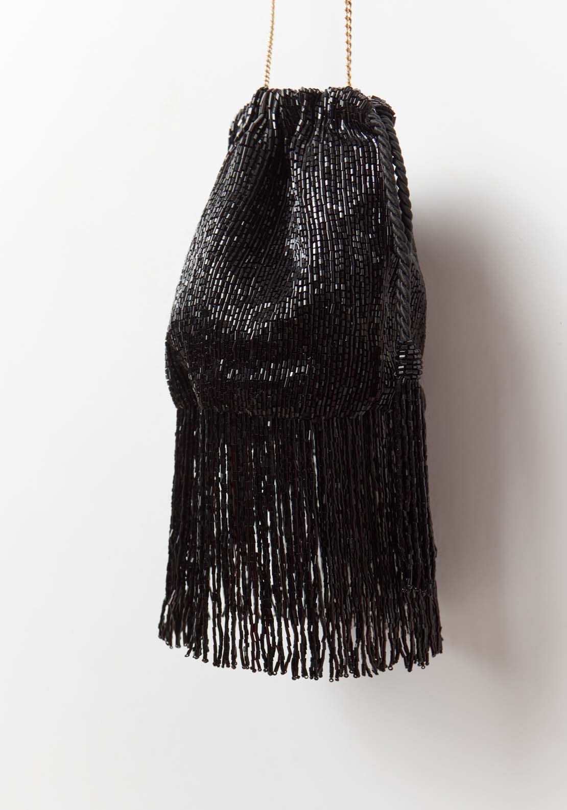 Sfera Beaded Pouch Finges - Black 5 Shaws Department Stores