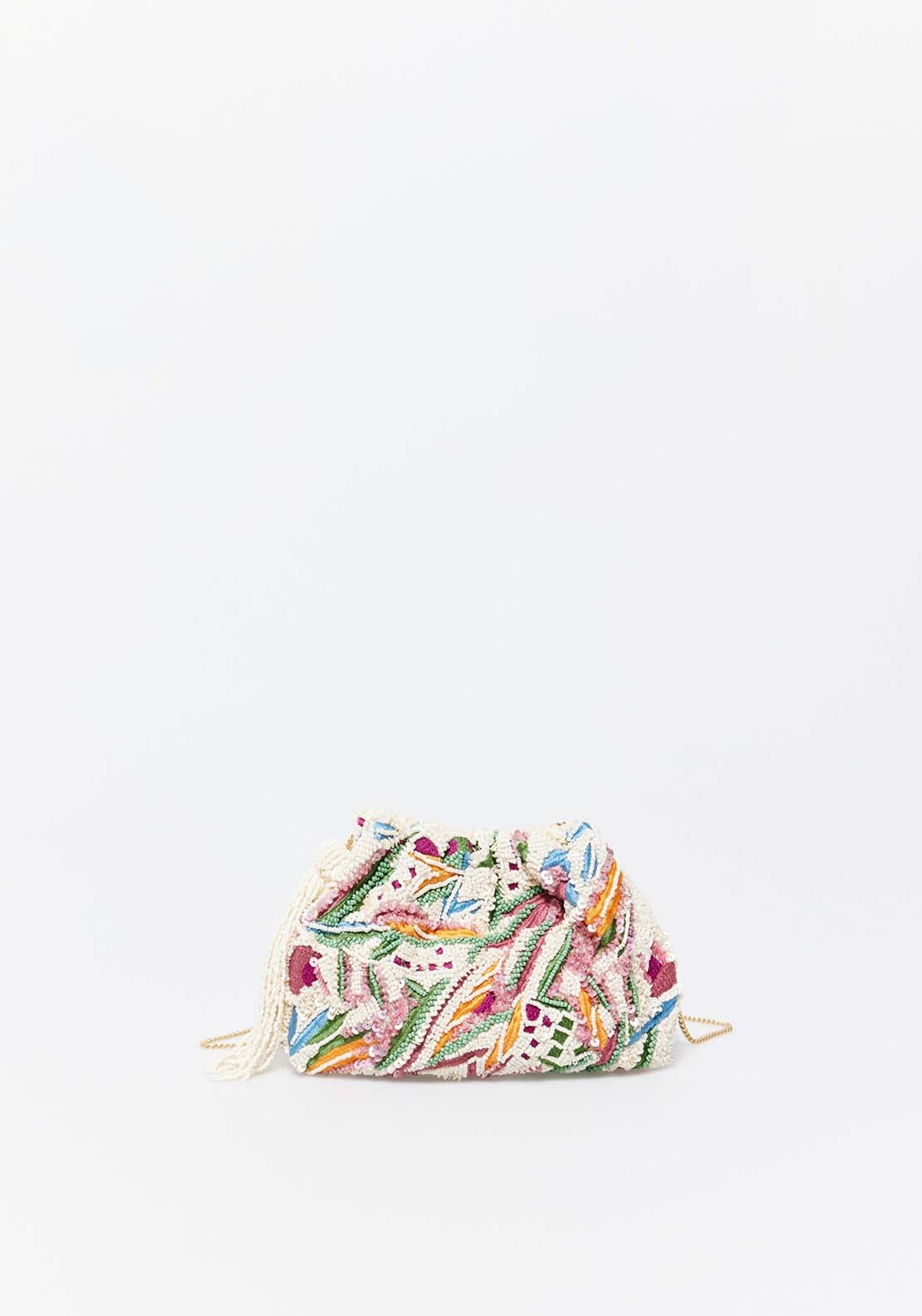 Sfera Beaded Clutch - Ecru 1 Shaws Department Stores