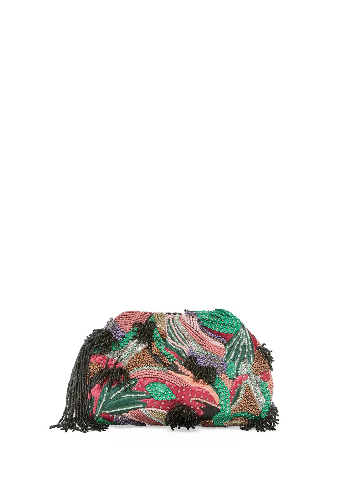 Embroidered Printed Pouch - Multicolour