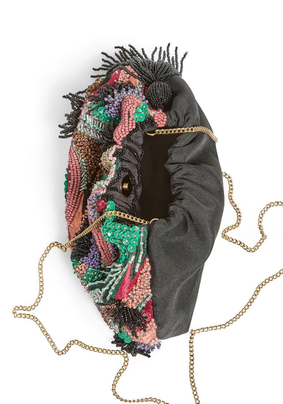 Embroidered Printed Pouch - Multicolour
