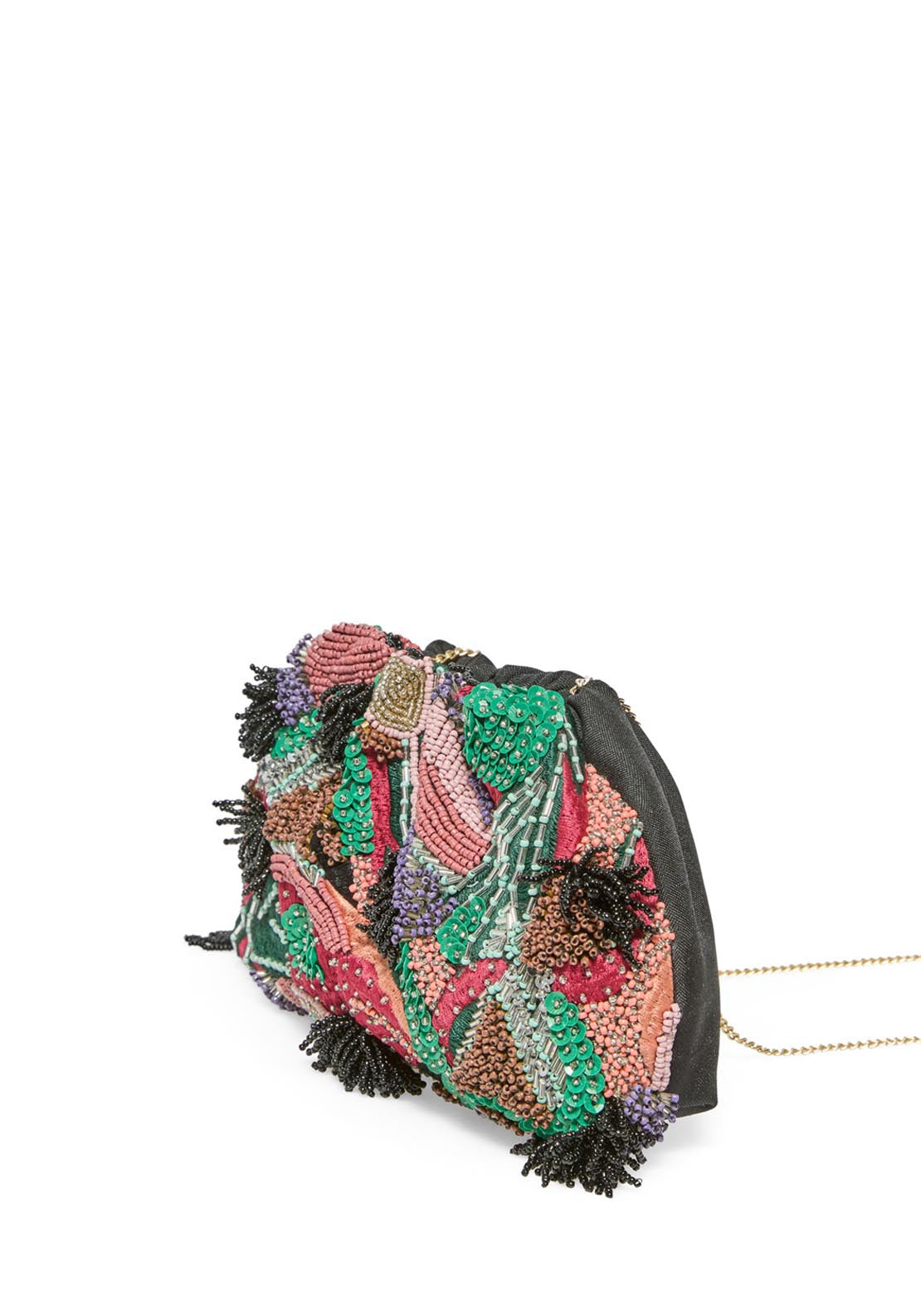 Embroidered Printed Pouch - Multicolour