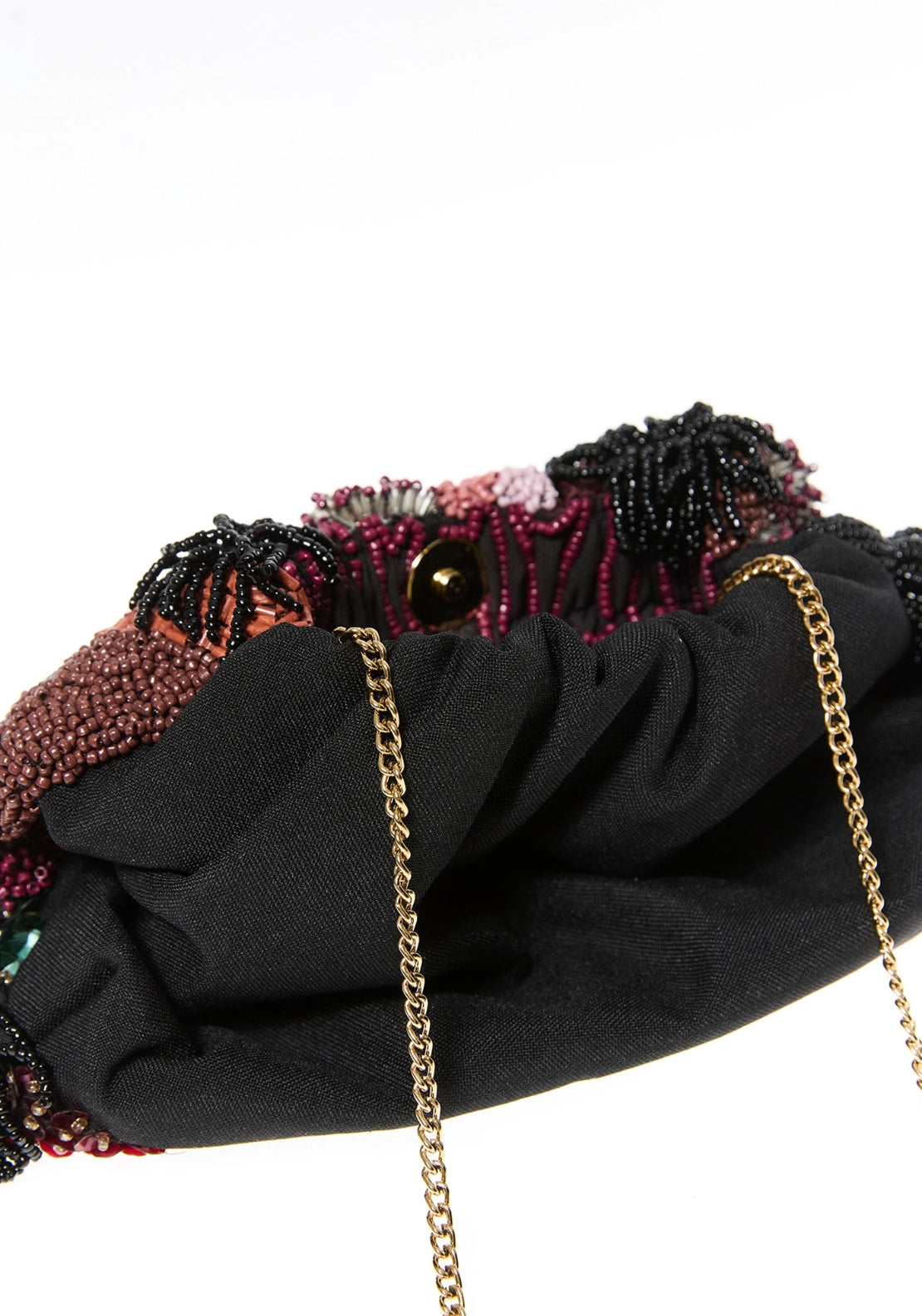 Beaded Asymmetric Pouch Bag - Multicolour