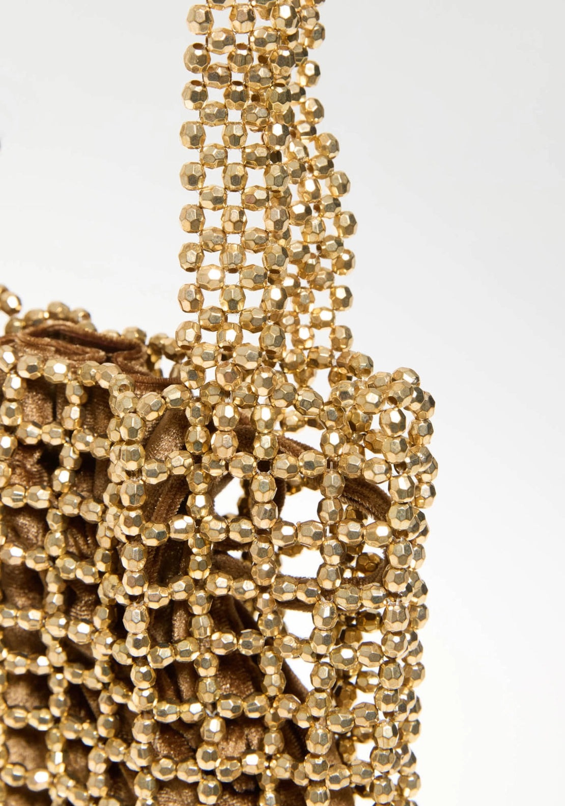 Faceted Bead Mini Bag - Gold
