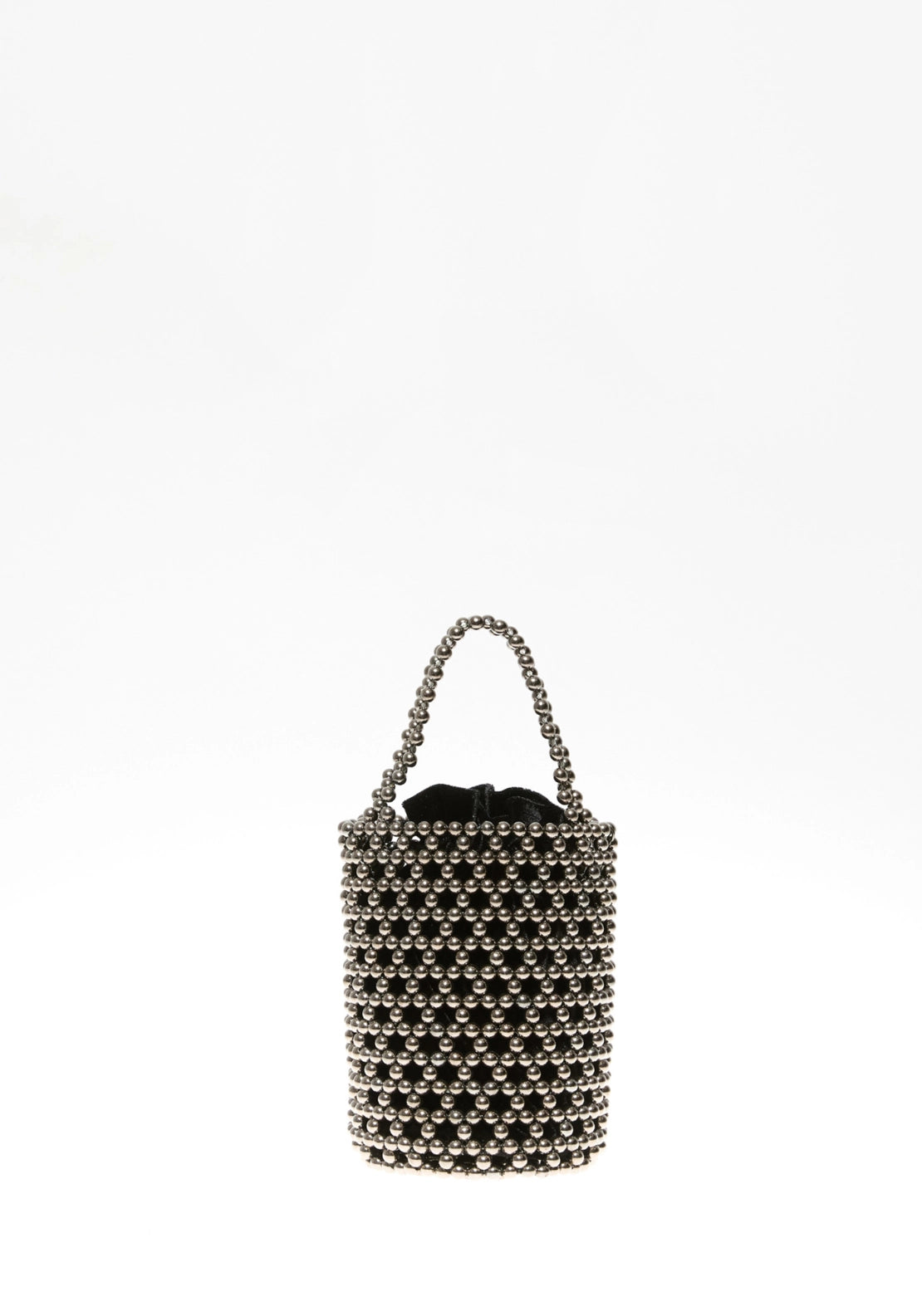 Beaded Bucket Bag - Black