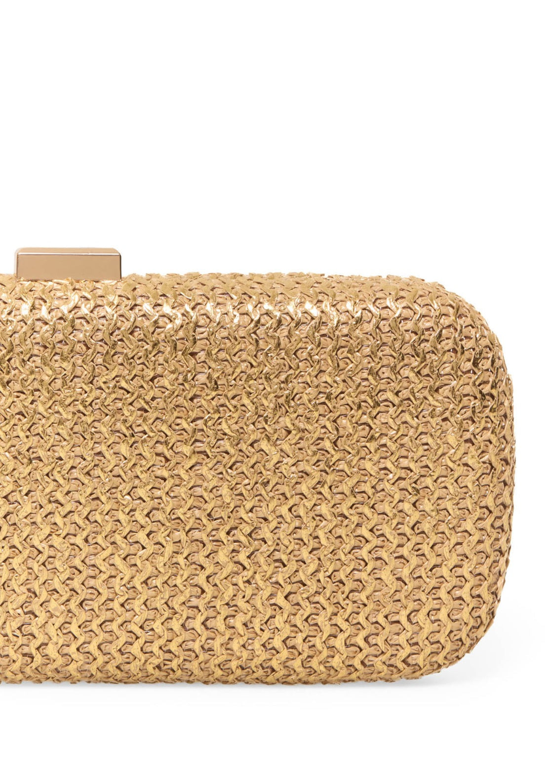 Elongated Raffia Box - Gold