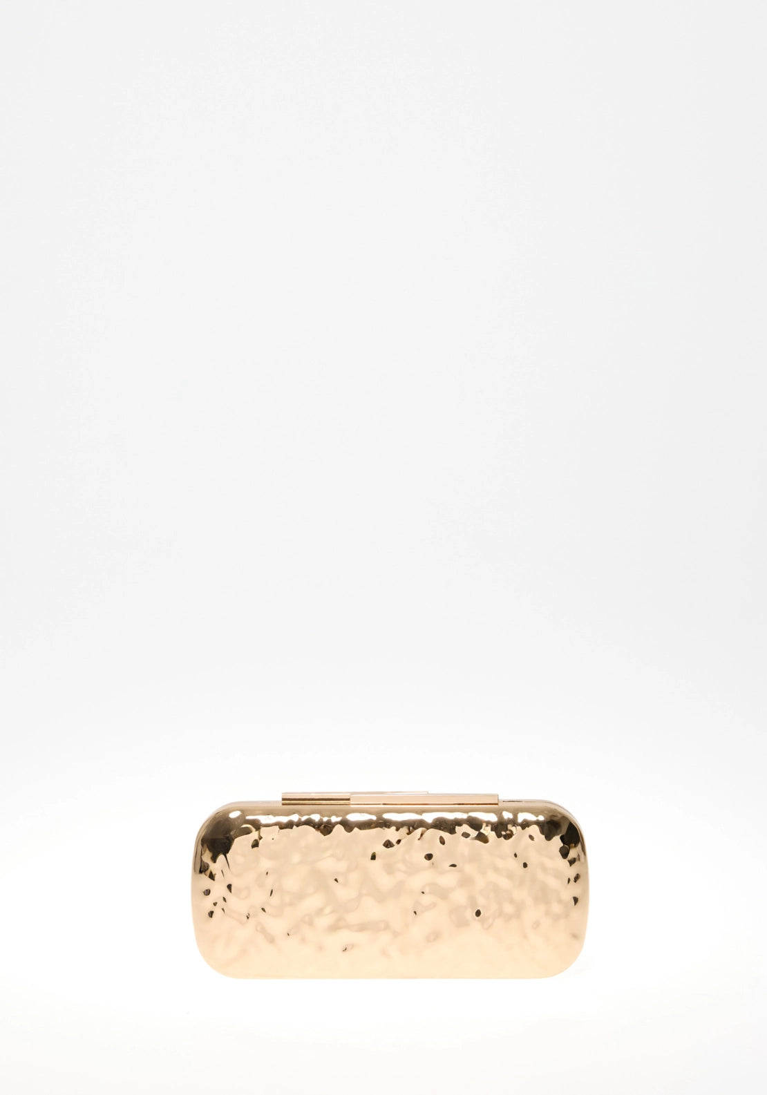 Hammered Metallic Minaudière - Gold