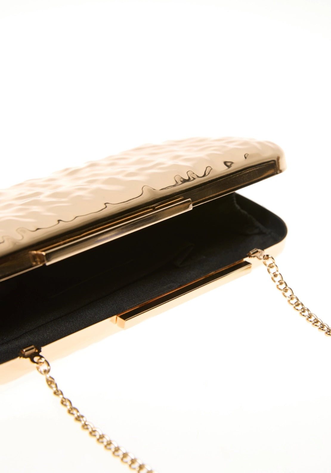 Hammered Metallic Minaudière - Gold