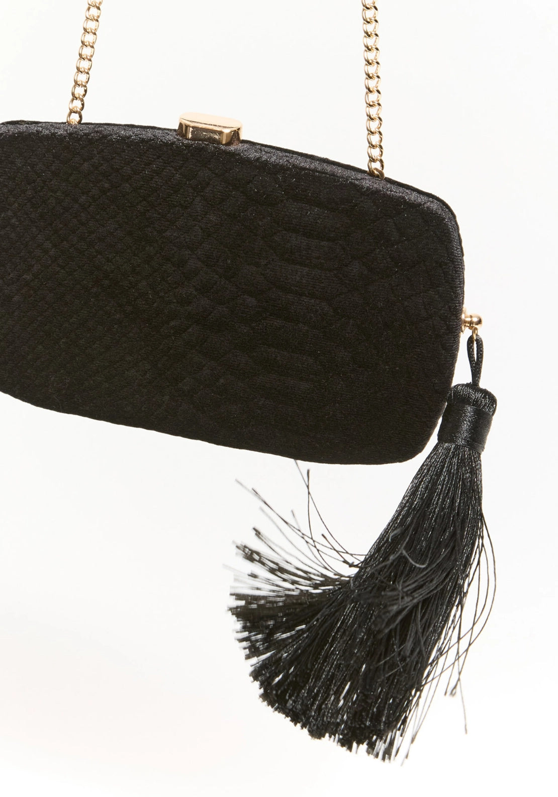 Velvet Clutch Bag - Black