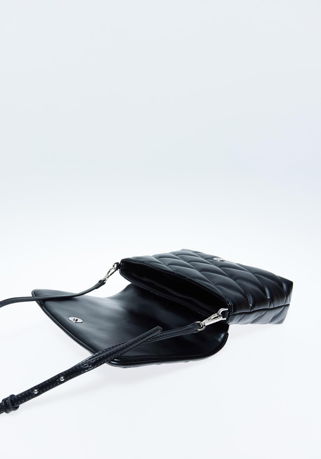 Sfera Quilted Detail Crossbody Bag - Black 5 Shaws Department Stores
