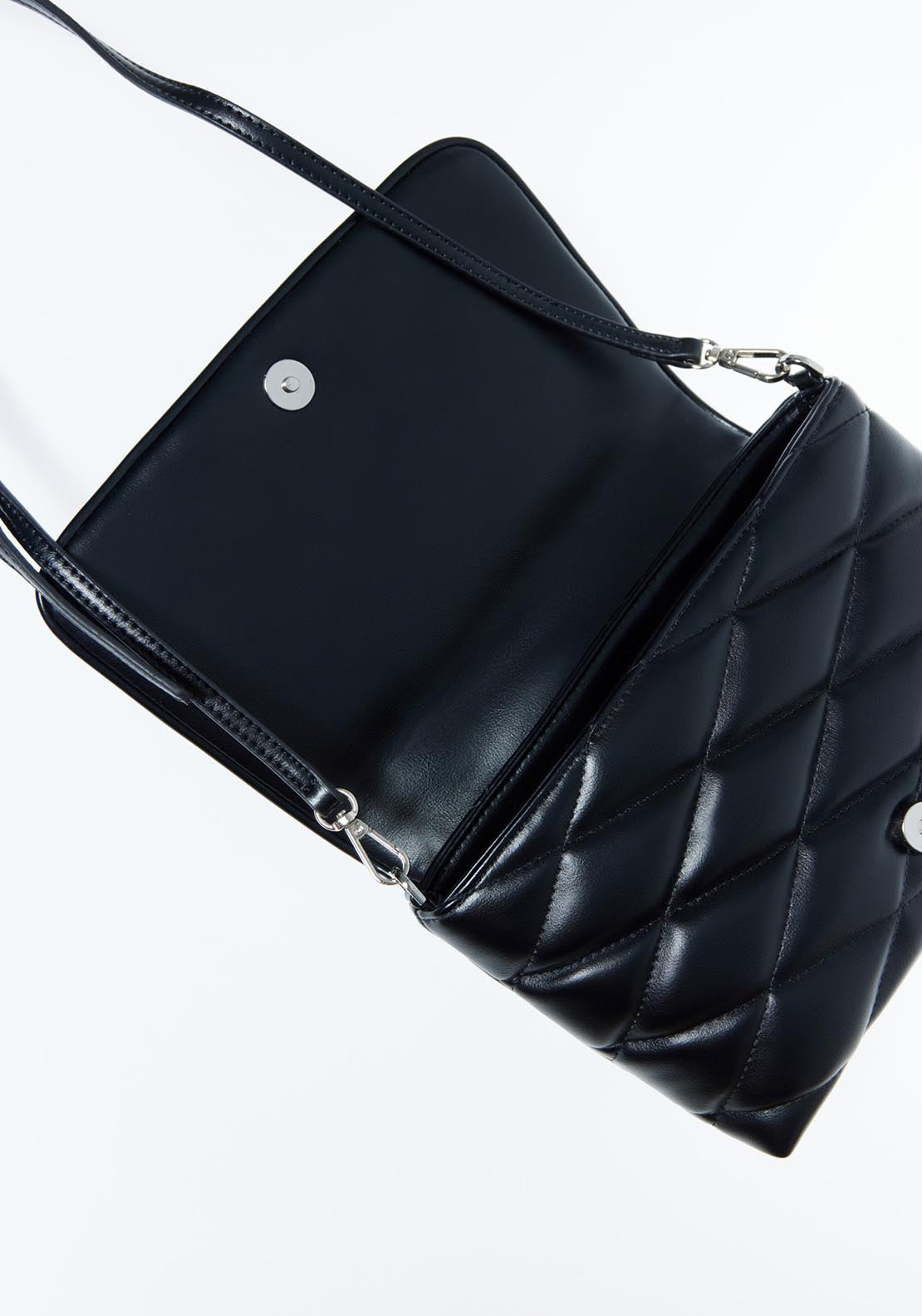 Sfera Quilted Detail Crossbody Bag - Black 4 Shaws Department Stores