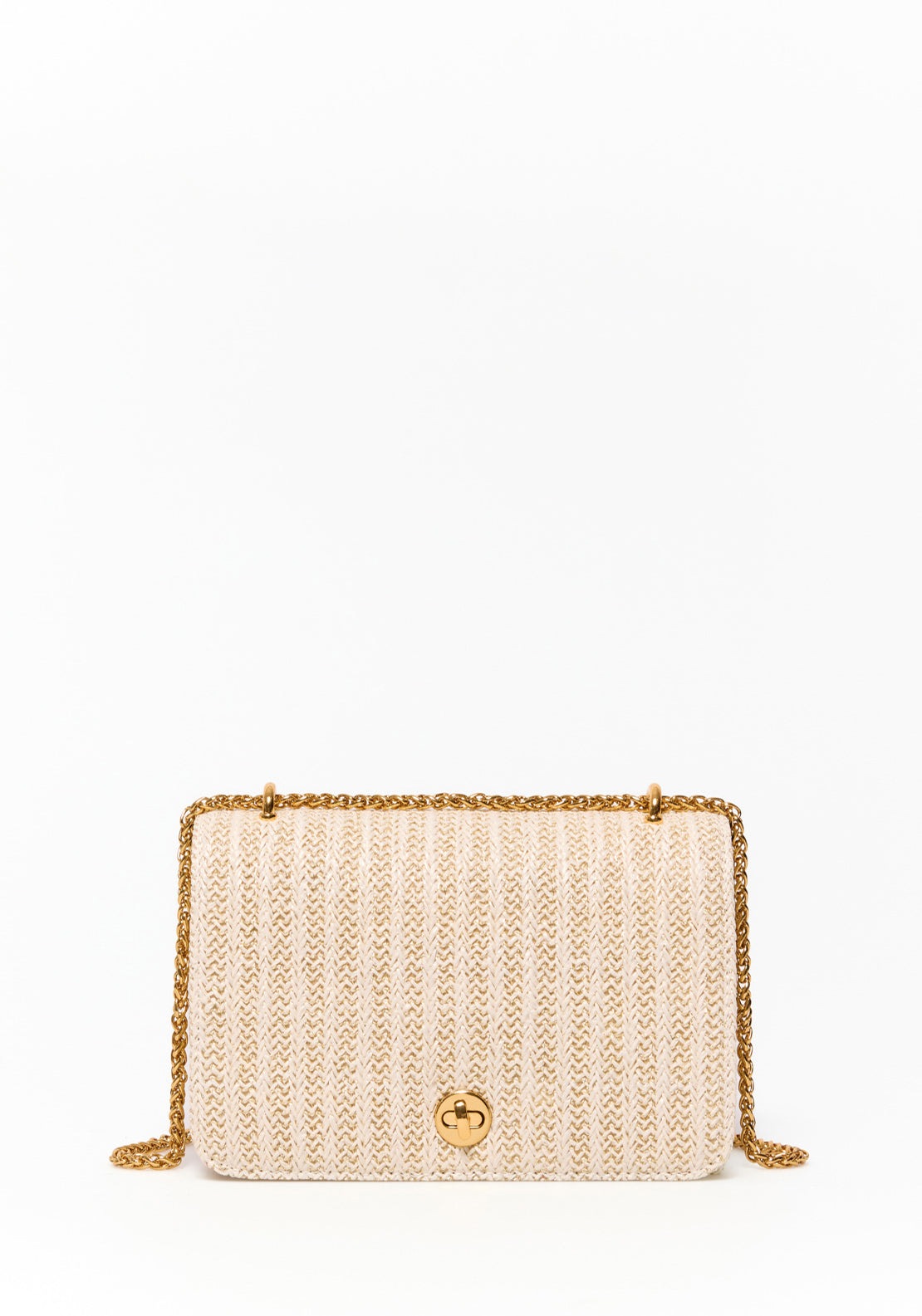 Sfera Striped Raffia Crossbody Bag - Ecru 1 Shaws Department Stores