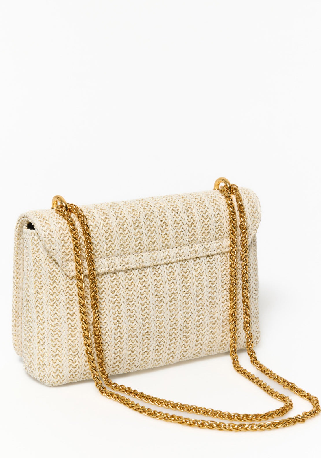 Sfera Striped Raffia Crossbody Bag - Ecru 2 Shaws Department Stores