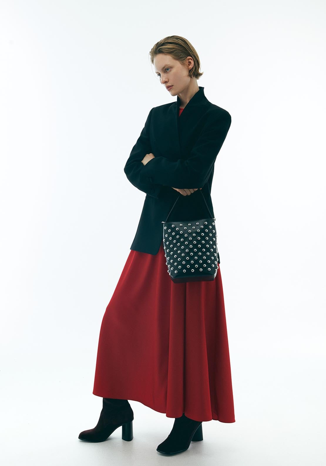 Mini Studded Hobo Bag - Black