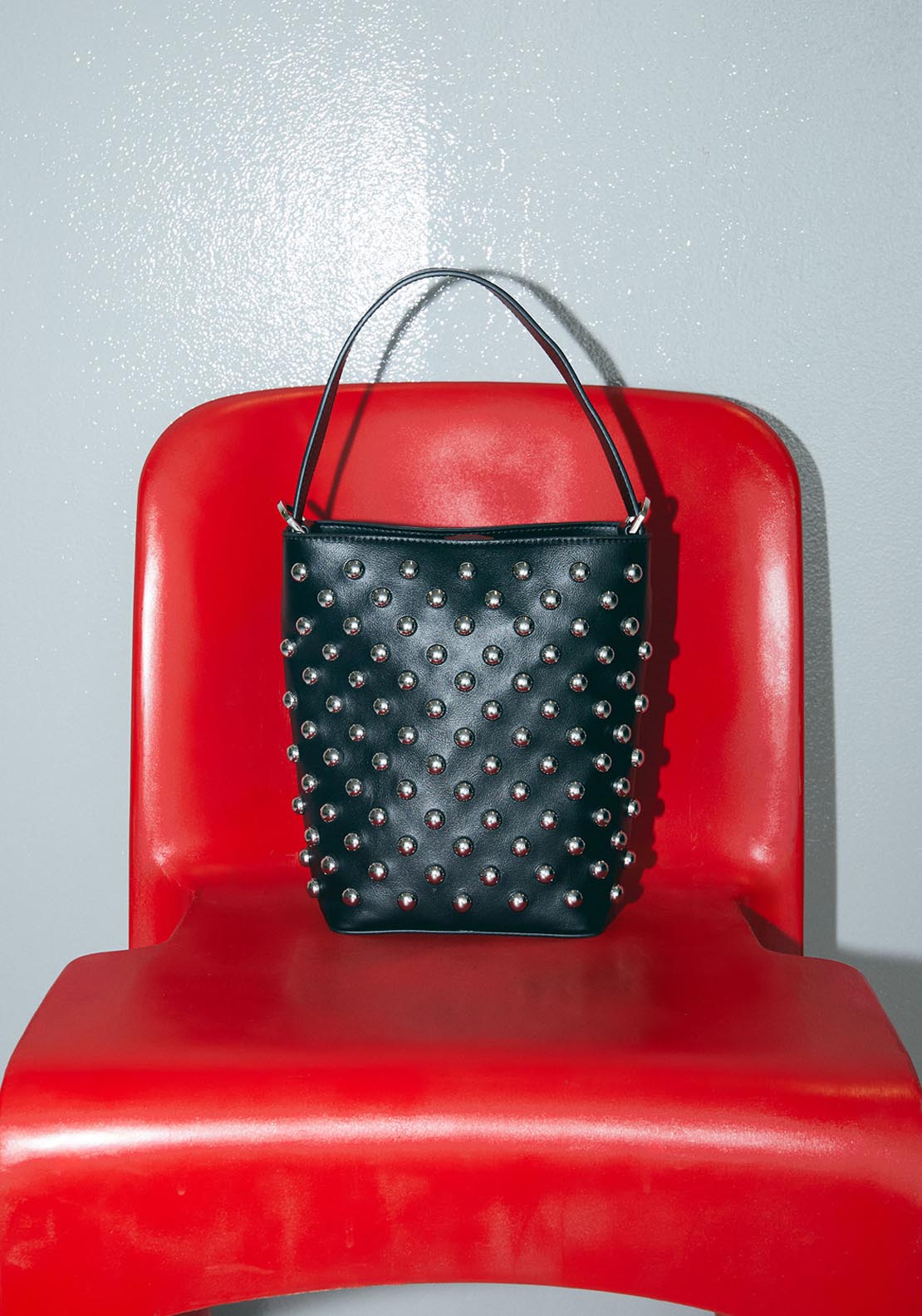 Mini Studded Hobo Bag - Black