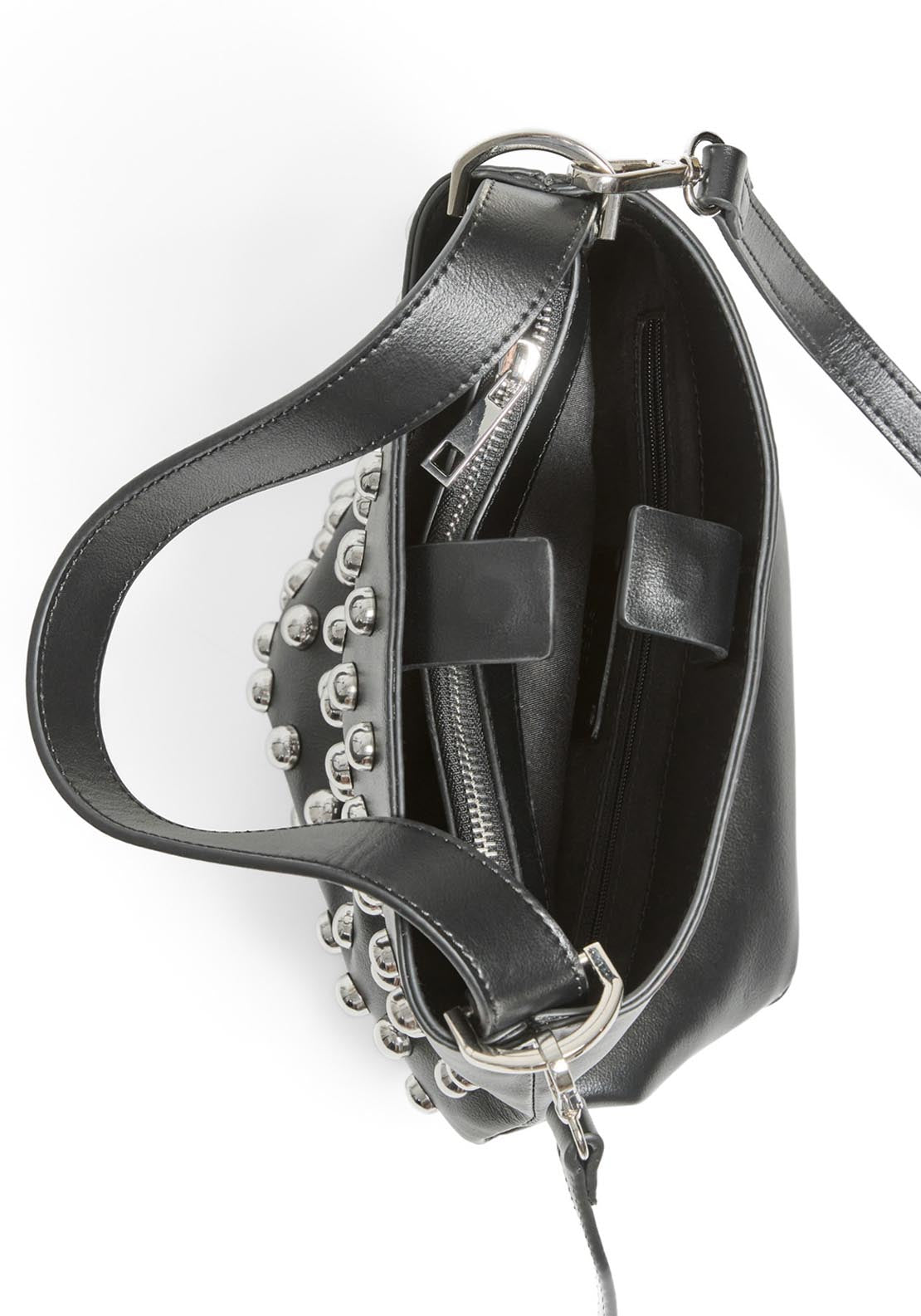 Mini Studded Hobo Bag - Black