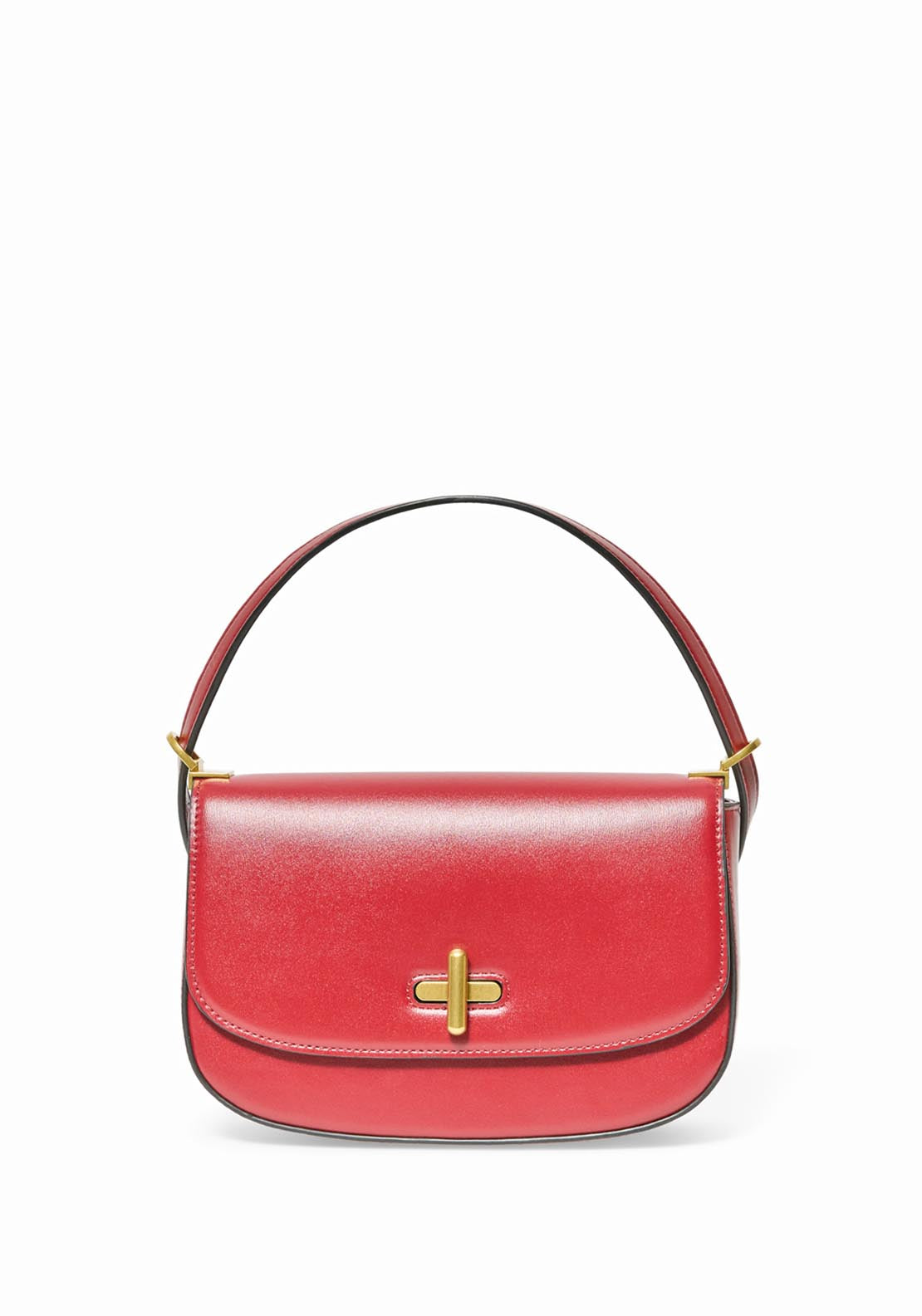 Structured Bag With Clasp - Red