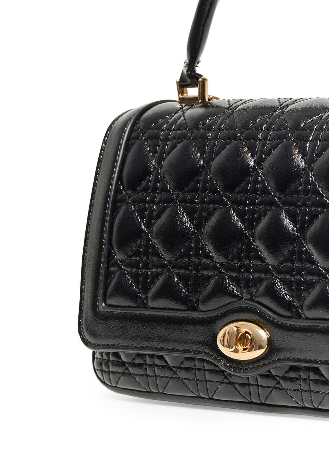 Quillted Crossbody Bag - Black
