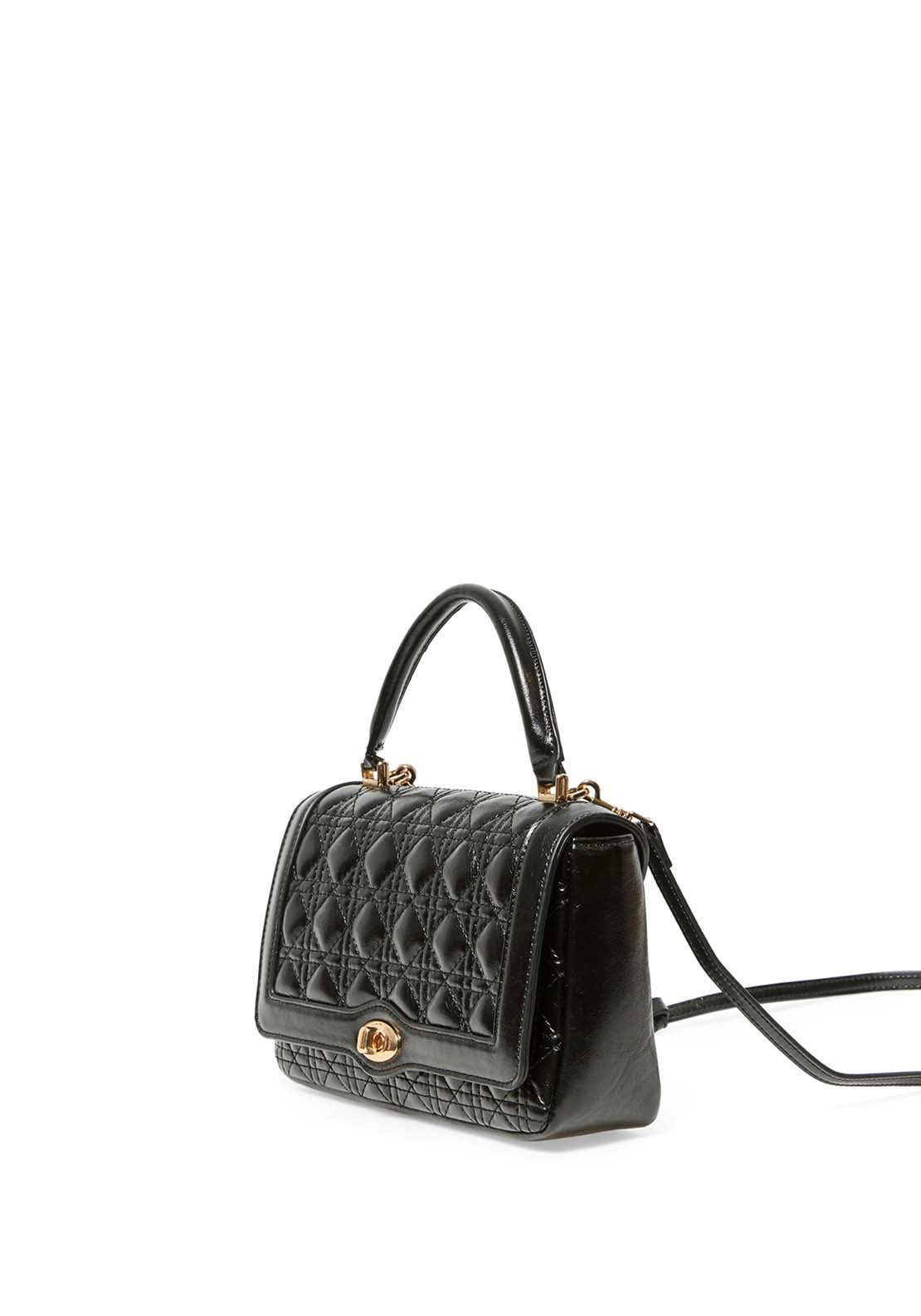 Quillted Crossbody Bag - Black