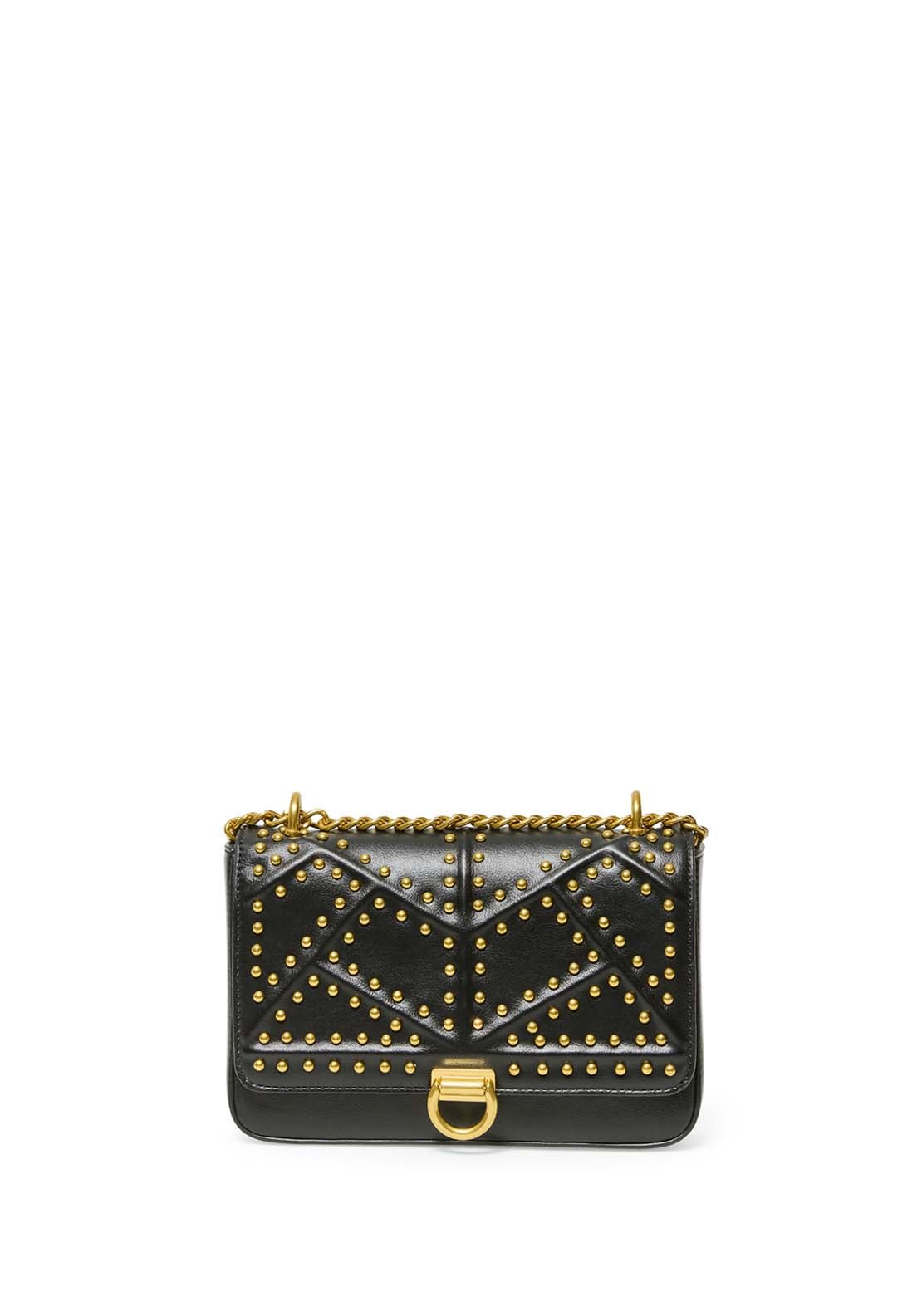 Studded Bag With Clasp - Black