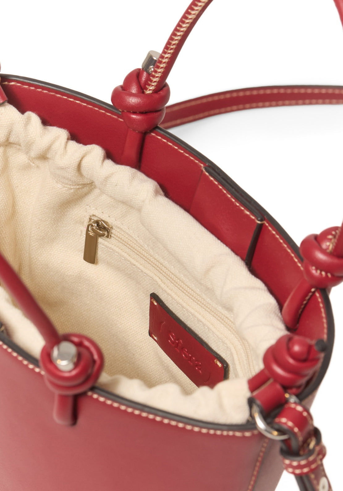 Mini Basket Bag With Knots - Red