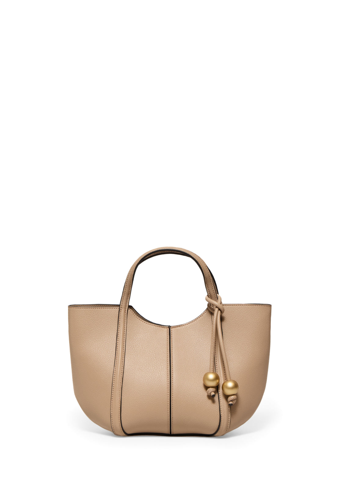 Mini City Bag With Beads - Beige