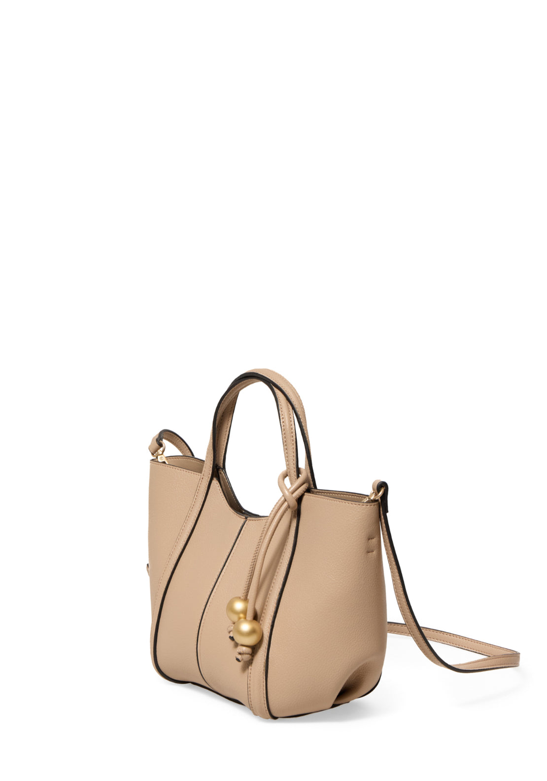 Mini City Bag With Beads - Beige