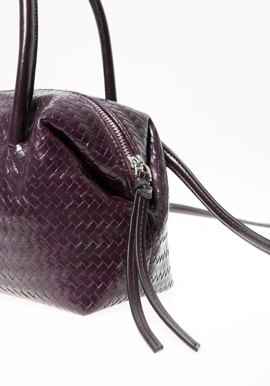 Braided Shoulder Bag - Wine