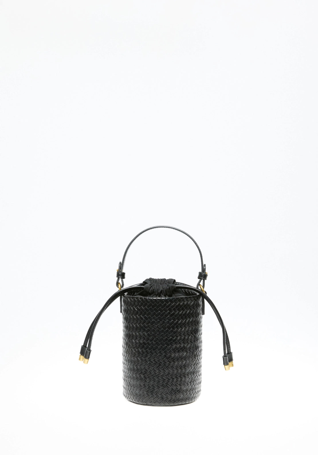 Braided Mini Bucket Bag - Black