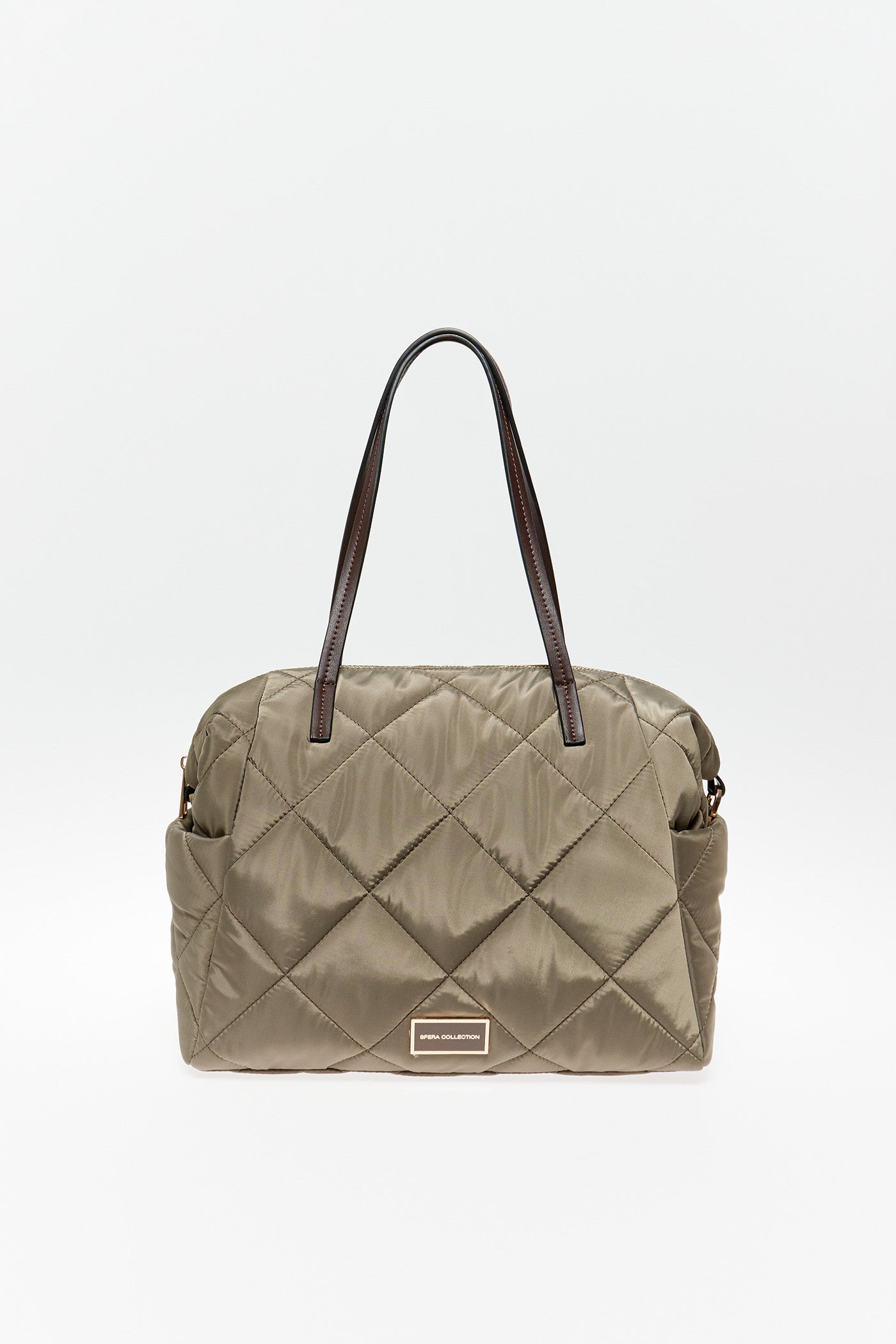Sfera Quilted Bowling Bag Khaki - Green 1 Shaws Department Stores