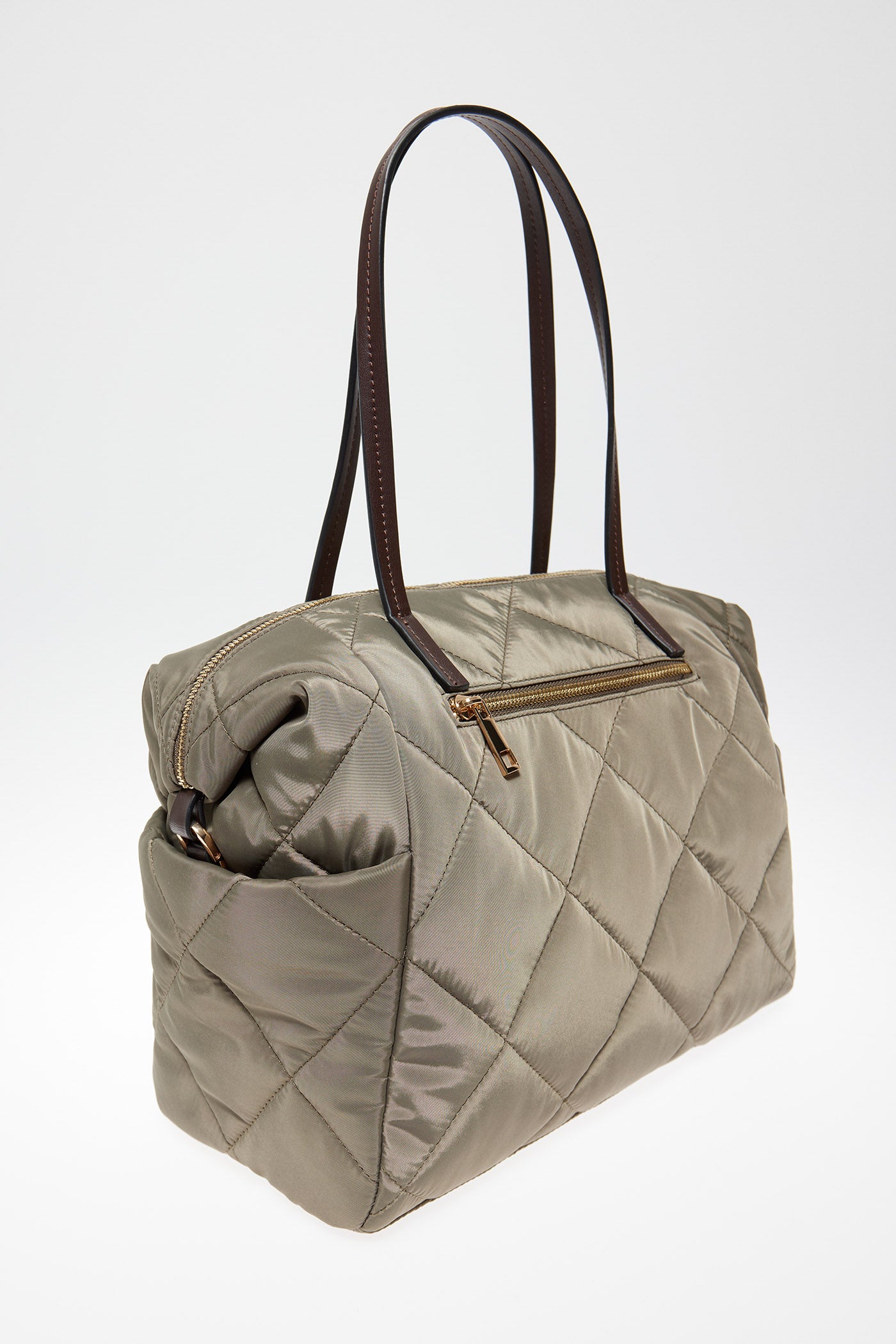 Sfera Quilted Bowling Bag Khaki - Green 2 Shaws Department Stores