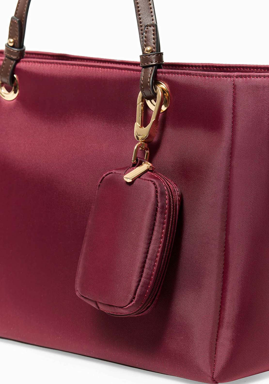 Nylon Bag With Side Label - Wine