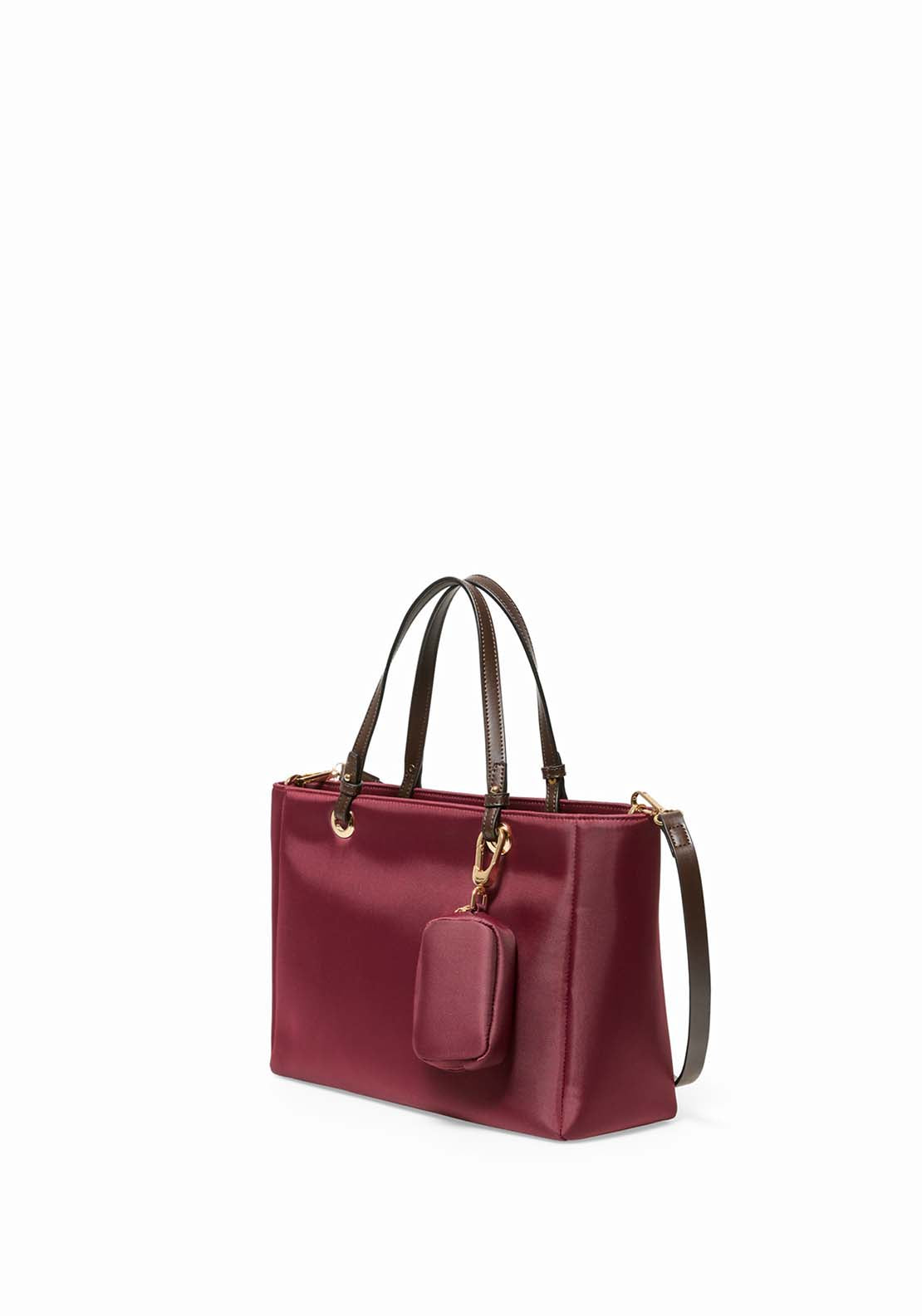 Nylon Bag With Side Label - Wine